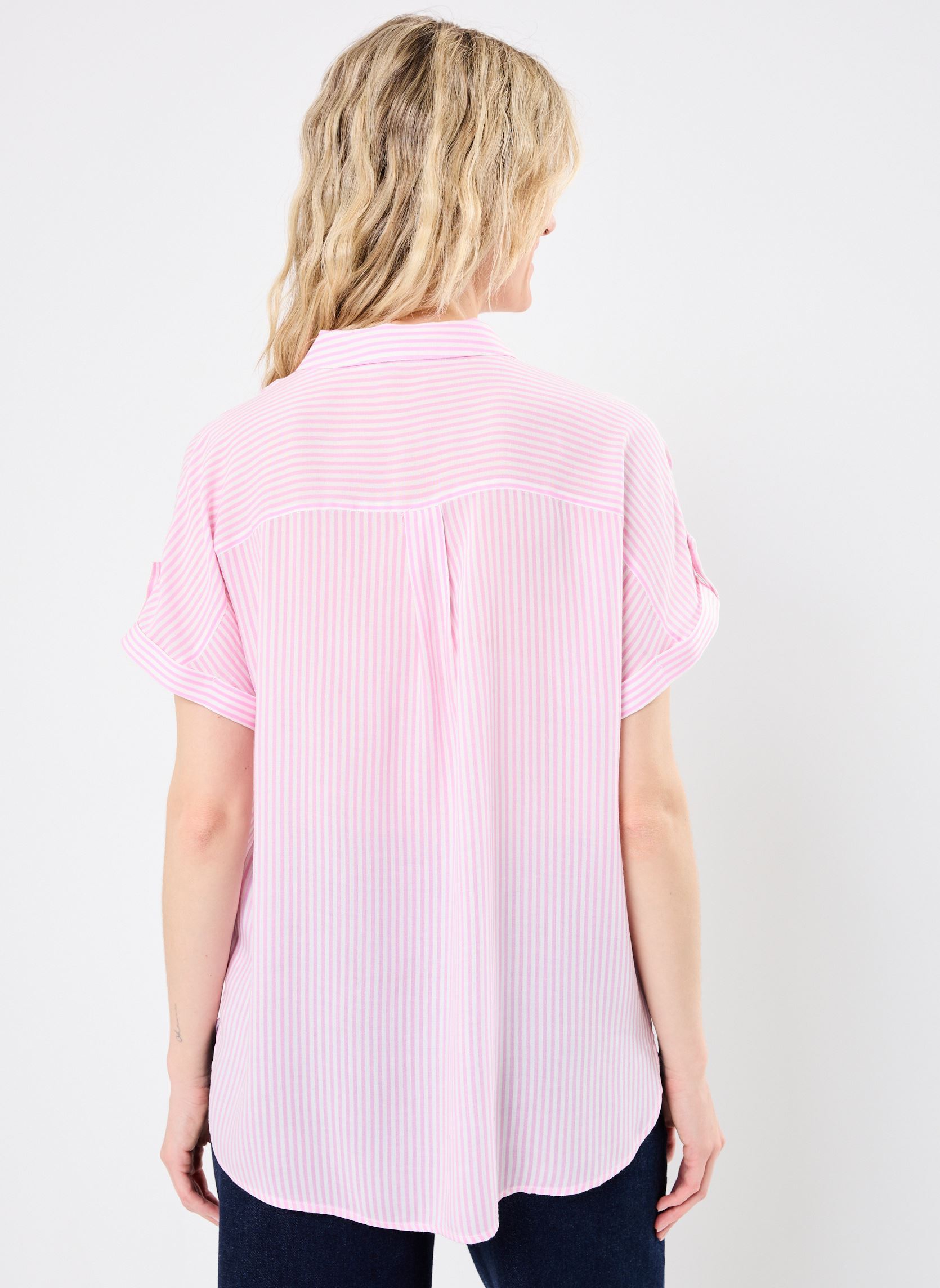 Kurzarm-Hemden VMBUMPY SS SHIRT WVN GA NOOS damen rosa Vero Moda Kurzarm-Hemden VMBUMPY SS SHIRT WVN GA NOOS damen rosa Bonbon