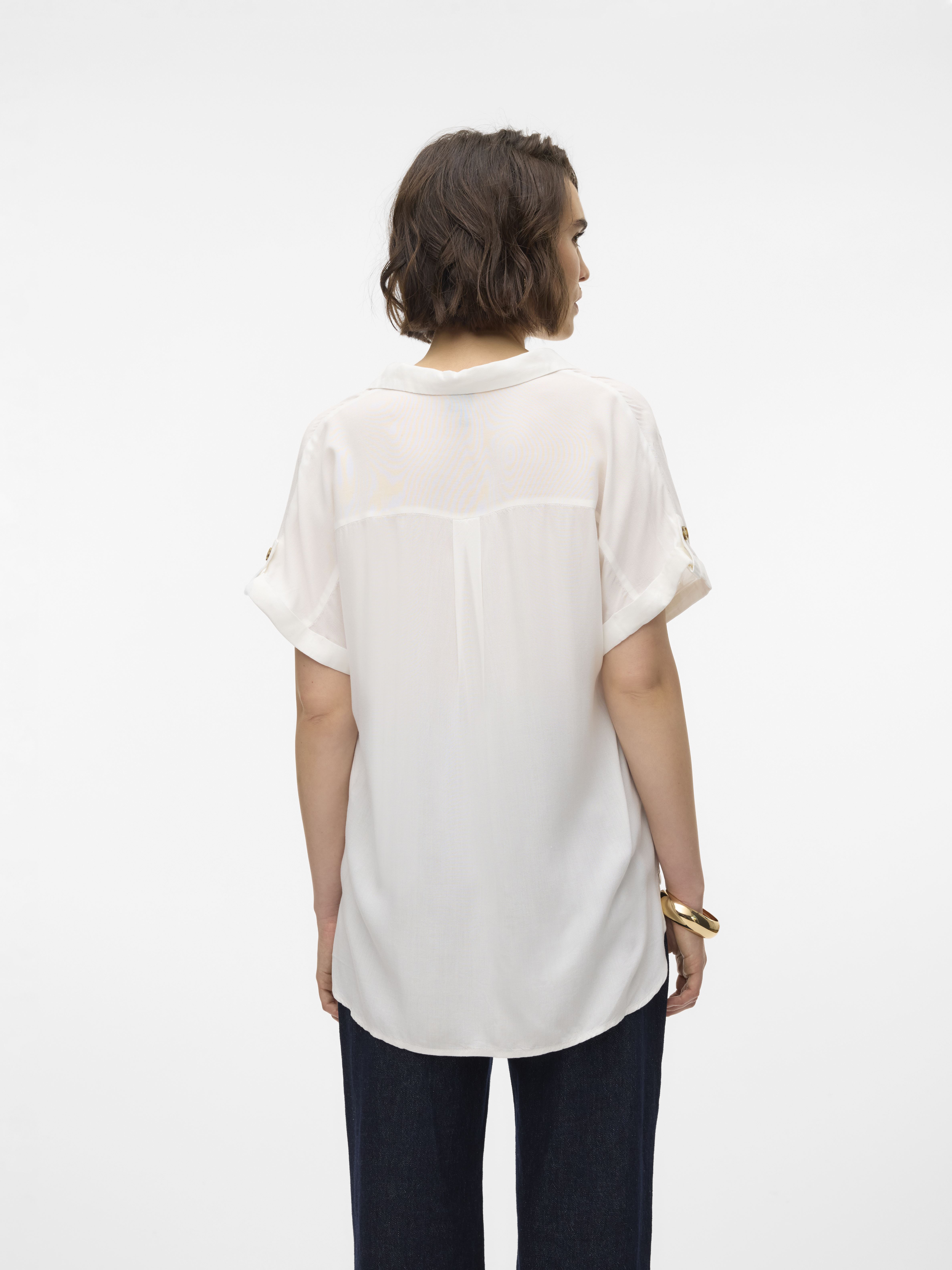 Chemises manches courtes VMBUMPY SS SHIRT WVN GA NOOS femme blanc Vero Moda Chemises manches courtes VMBUMPY SS SHIRT WVN GA NOOS femme blanc Snow white