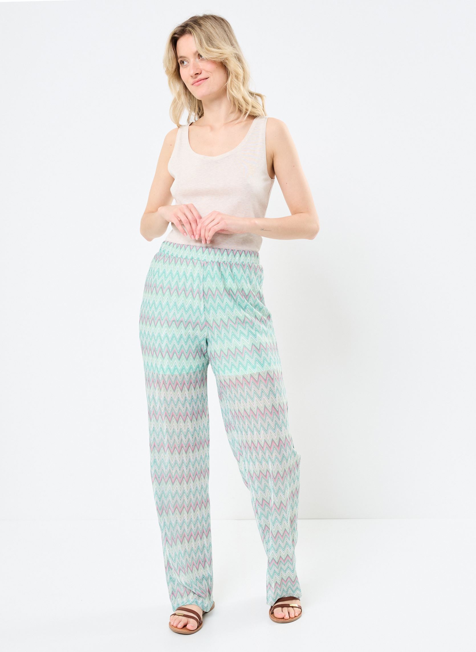 Wijde broeken VMDICTE HW STRAIGHT PANTS JRS GA VO dames groen Vero Moda Wijde broeken VMDICTE HW STRAIGHT PANTS JRS GA VO dames groen Birds Egg Green