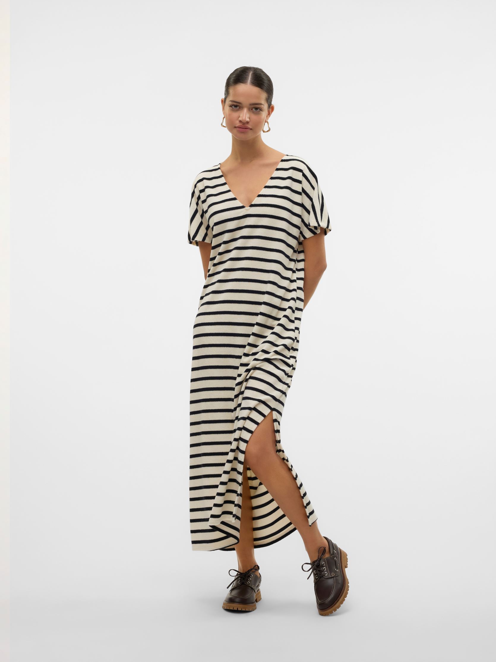 Robes longues VMEMELI C/S V-NECK 7/8 DRESS JRS LCS femme beige Vero Moda Robes longues VMEMELI C/S V-NECK 7/8 DRESS JRS LCS femme beige Birch