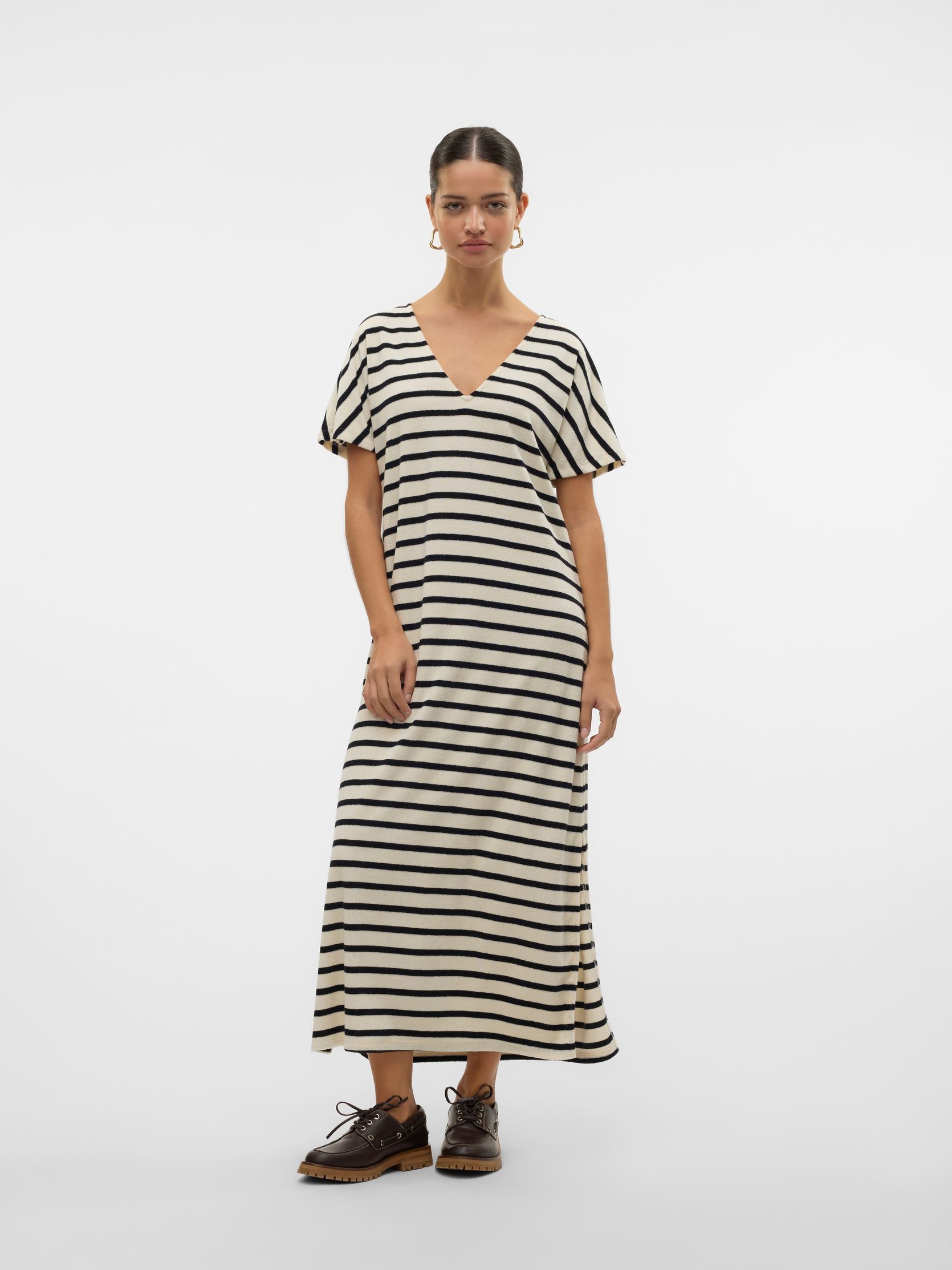 Vêtements Vero Moda VMEMELI C/ V NECK 78 DRESS JRS LCS pour Accessoires