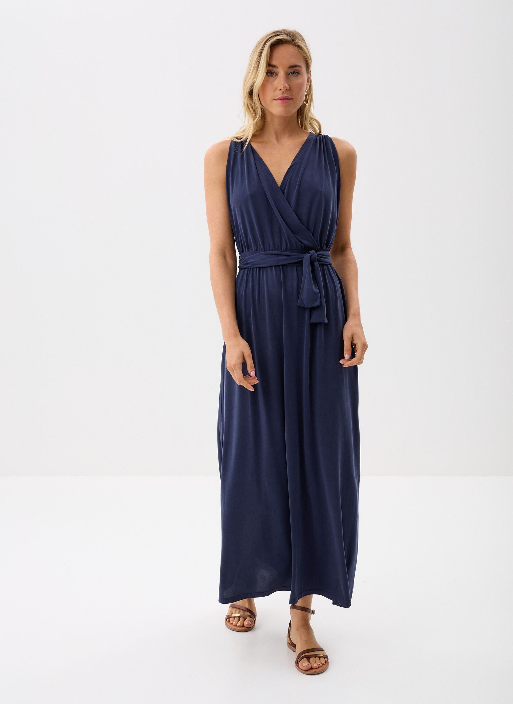 Robes longues VMEMMA S/L 7/8 DRESS JRS LCS GA femme bleu Vero Moda Robes longues VMEMMA S/L 7/8 DRESS JRS LCS GA femme bleu Navy Blazer