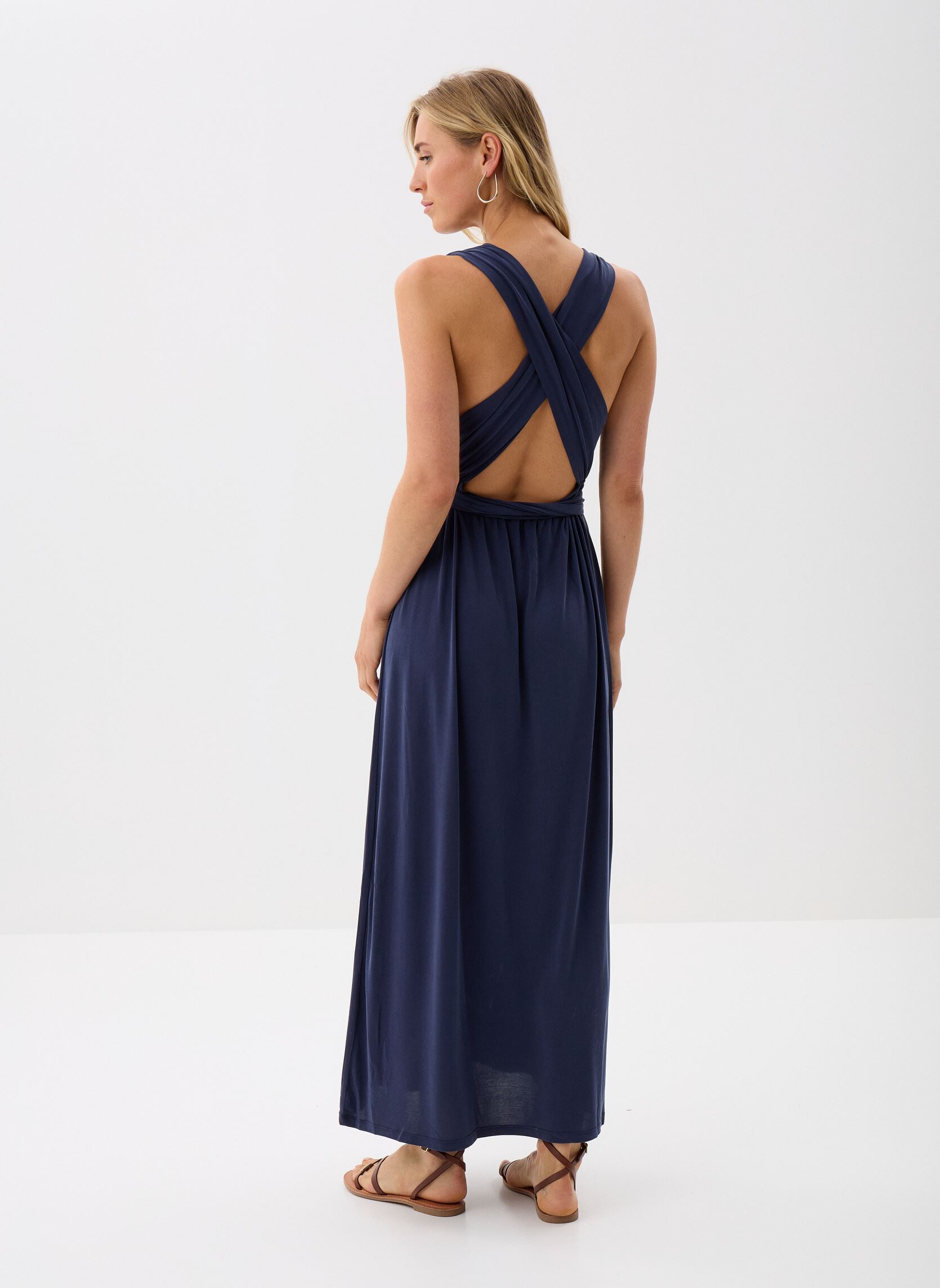 Robes longues VMEMMA S/L 7/8 DRESS JRS LCS GA femme bleu Vero Moda Robes longues VMEMMA S/L 7/8 DRESS JRS LCS GA femme bleu Navy Blazer