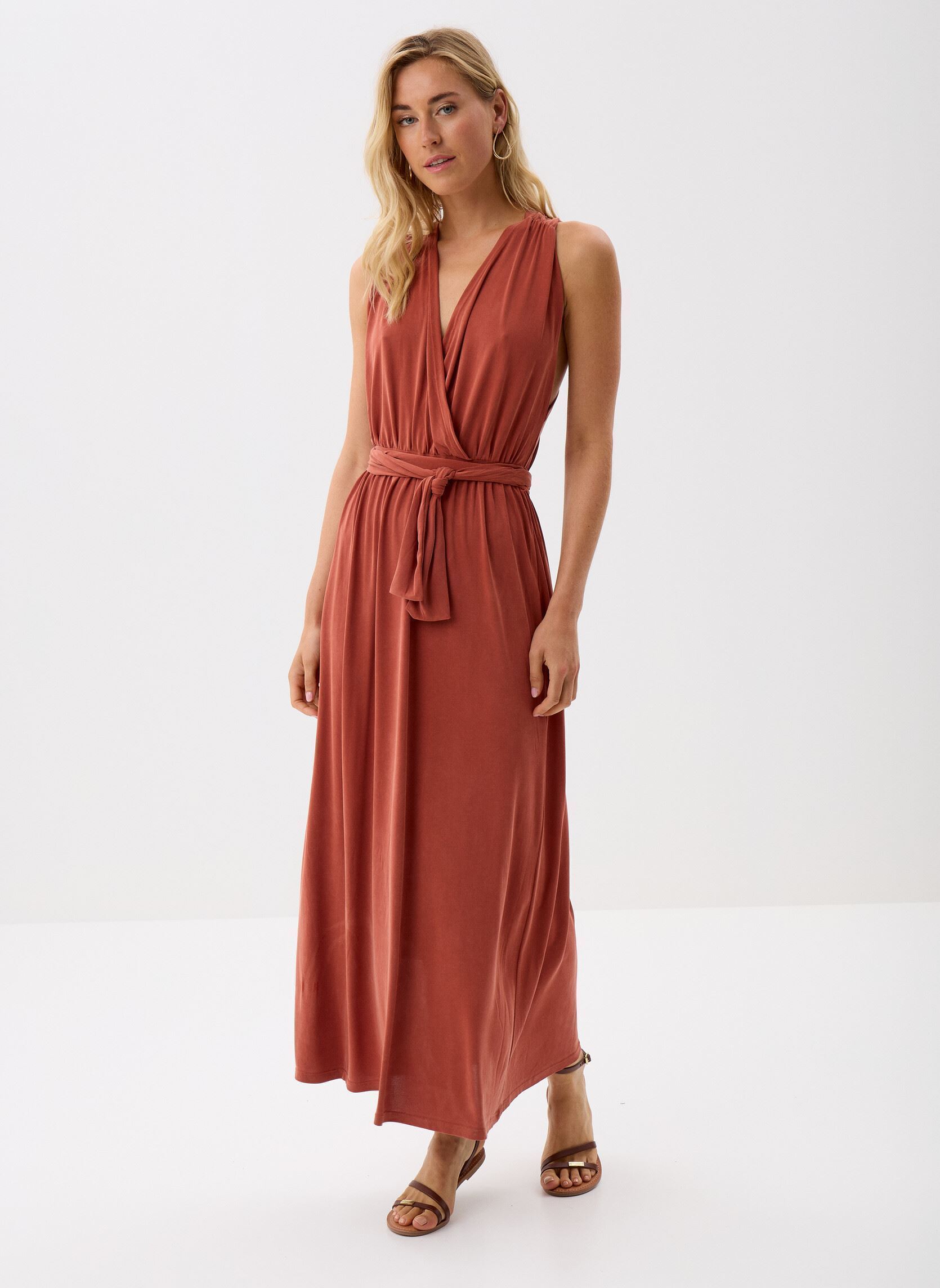 Robes longues VMEMMA S/L 7/8 DRESS JRS LCS GA femme marron Vero Moda Robes longues VMEMMA S/L 7/8 DRESS JRS LCS GA femme marron Arabian Spice
