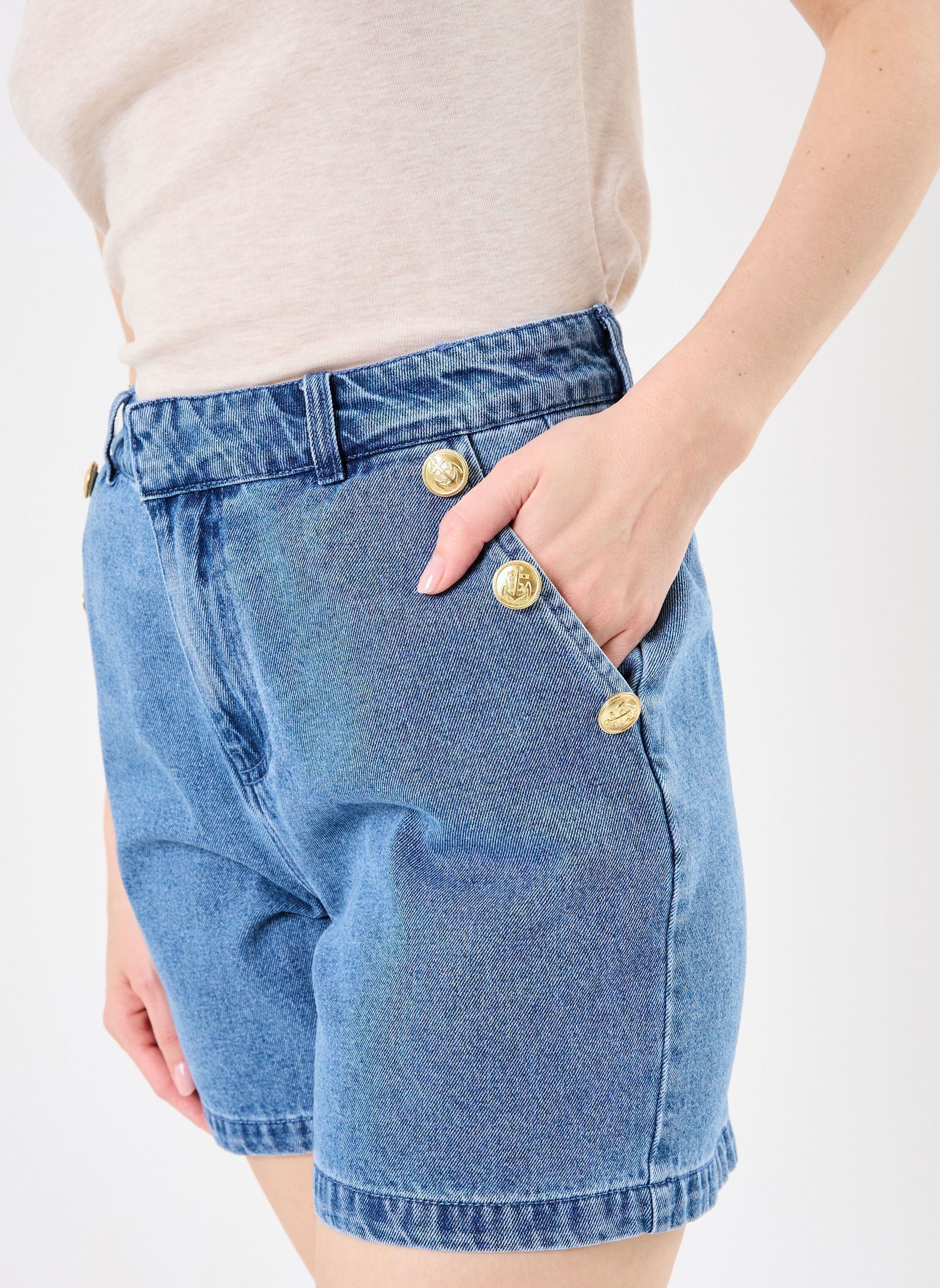 Shorts VMMARGOT HR BUTTONS DENIM SHORTS LCS mujer azul Vero Moda Shorts VMMARGOT HR BUTTONS DENIM SHORTS LCS mujer azul Medium Blue Denim