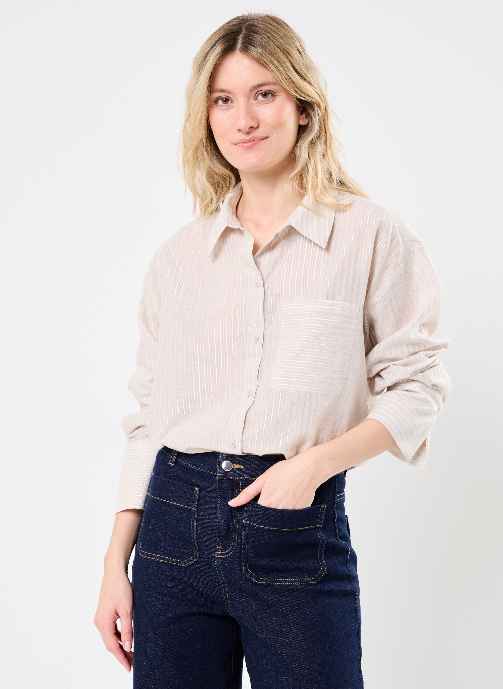 Vêtements Vero Moda VMPAULINE LS SHIRT WVN GA pour Accessoires