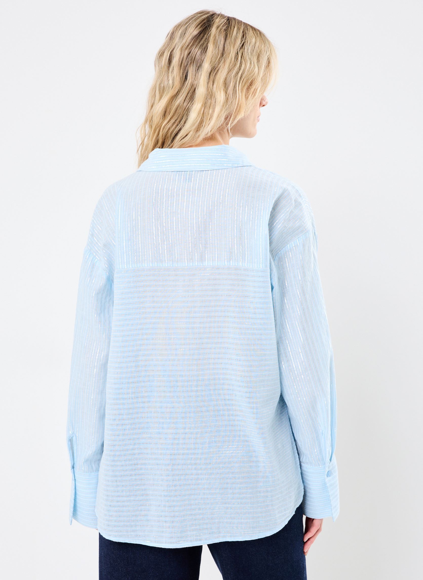 Lange mouw overhemden VMPAULINE LS SHIRT WVN GA dames blauw Vero Moda Lange mouw overhemden VMPAULINE LS SHIRT WVN GA dames blauw Airy Blue
