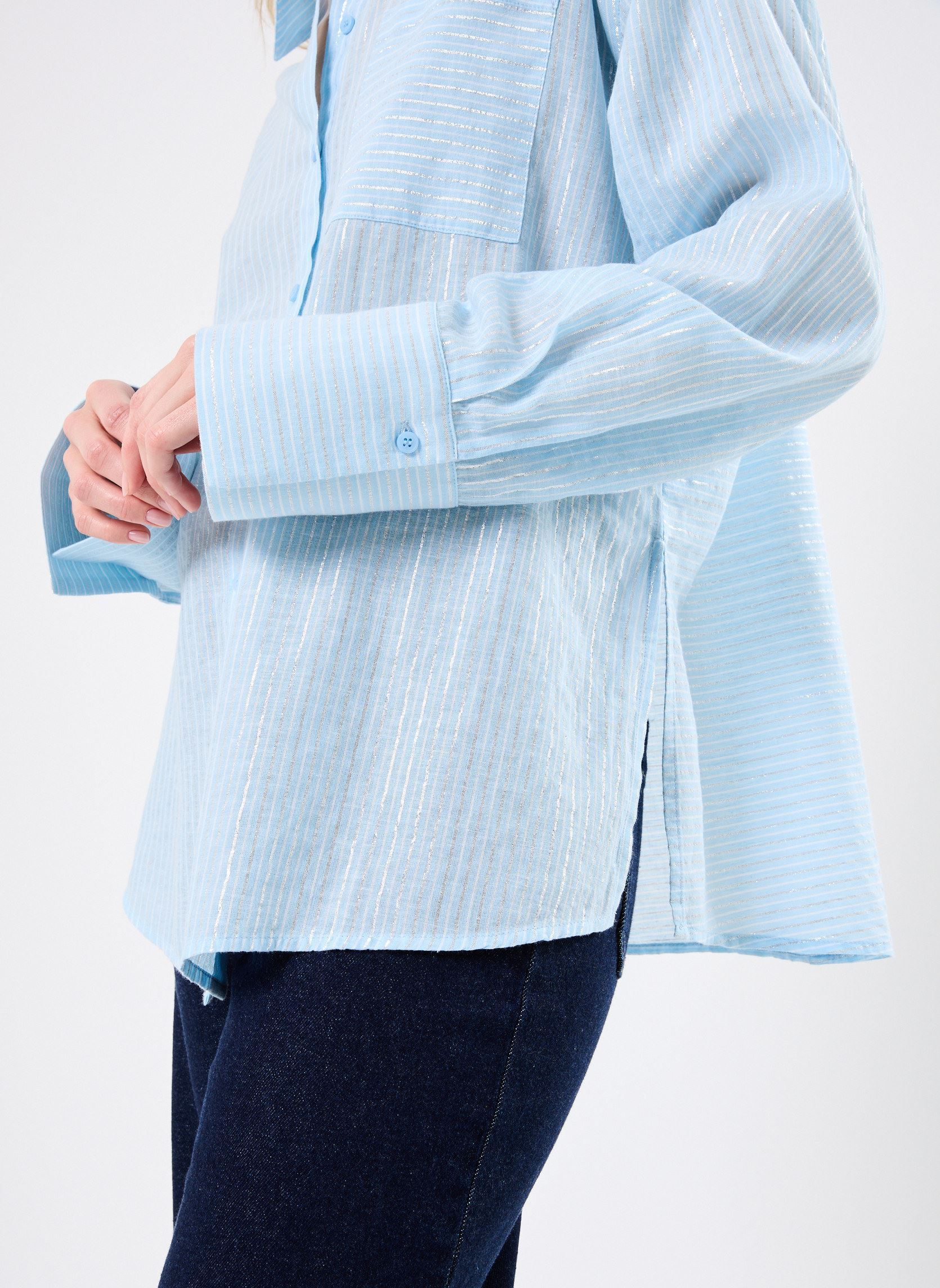 Lange mouw overhemden VMPAULINE LS SHIRT WVN GA dames blauw Vero Moda Lange mouw overhemden VMPAULINE LS SHIRT WVN GA dames blauw Airy Blue