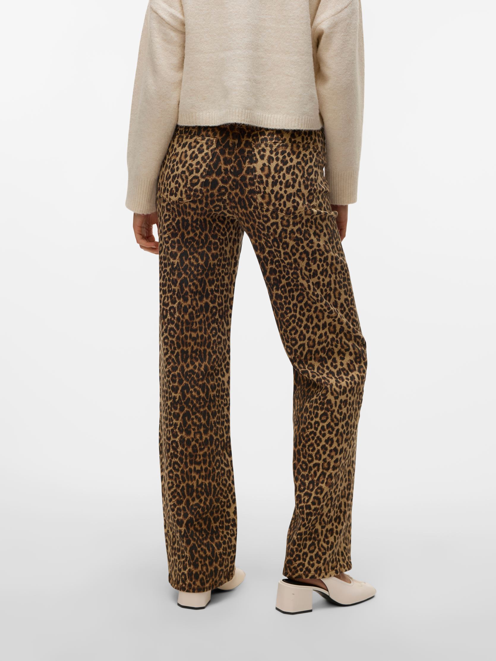 Wijde jeans / Flared Jeans VMTESSA HR WIDE STRETCH AOP JEANS NOOS dames bruin Vero Moda Wijde jeans / Flared Jeans VMTESSA HR WIDE STRETCH AOP JEANS NOOS dames bruin Silver Mink