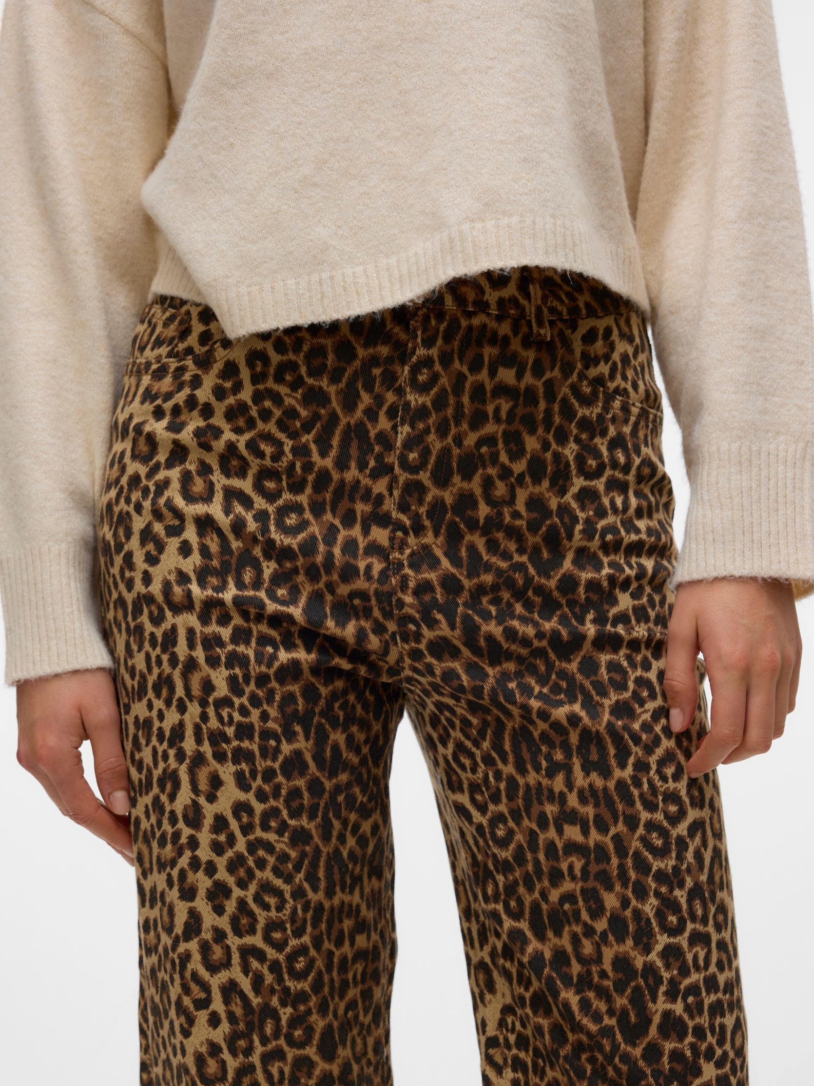 Wijde jeans / Flared Jeans VMTESSA HR WIDE STRETCH AOP JEANS NOOS dames bruin Vero Moda Wijde jeans / Flared Jeans VMTESSA HR WIDE STRETCH AOP JEANS NOOS dames bruin Silver Mink