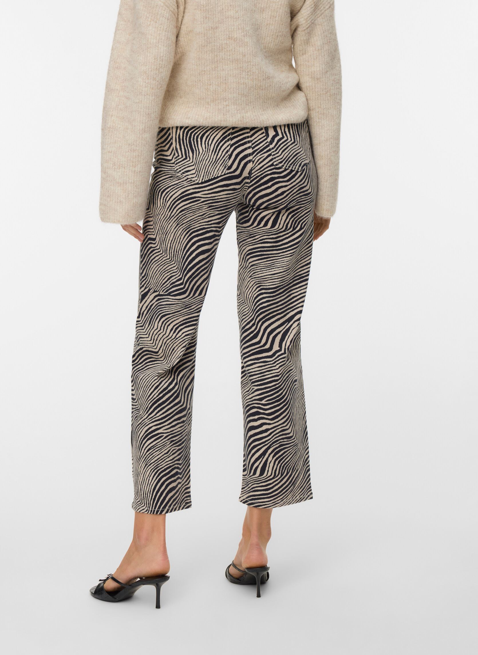 Wijde jeans / Flared Jeans VMTESSA HR WIDE STRETCH AOP JEANS NOOS dames beige Vero Moda Wijde jeans / Flared Jeans VMTESSA HR WIDE STRETCH AOP JEANS NOOS dames beige Oatmeal
