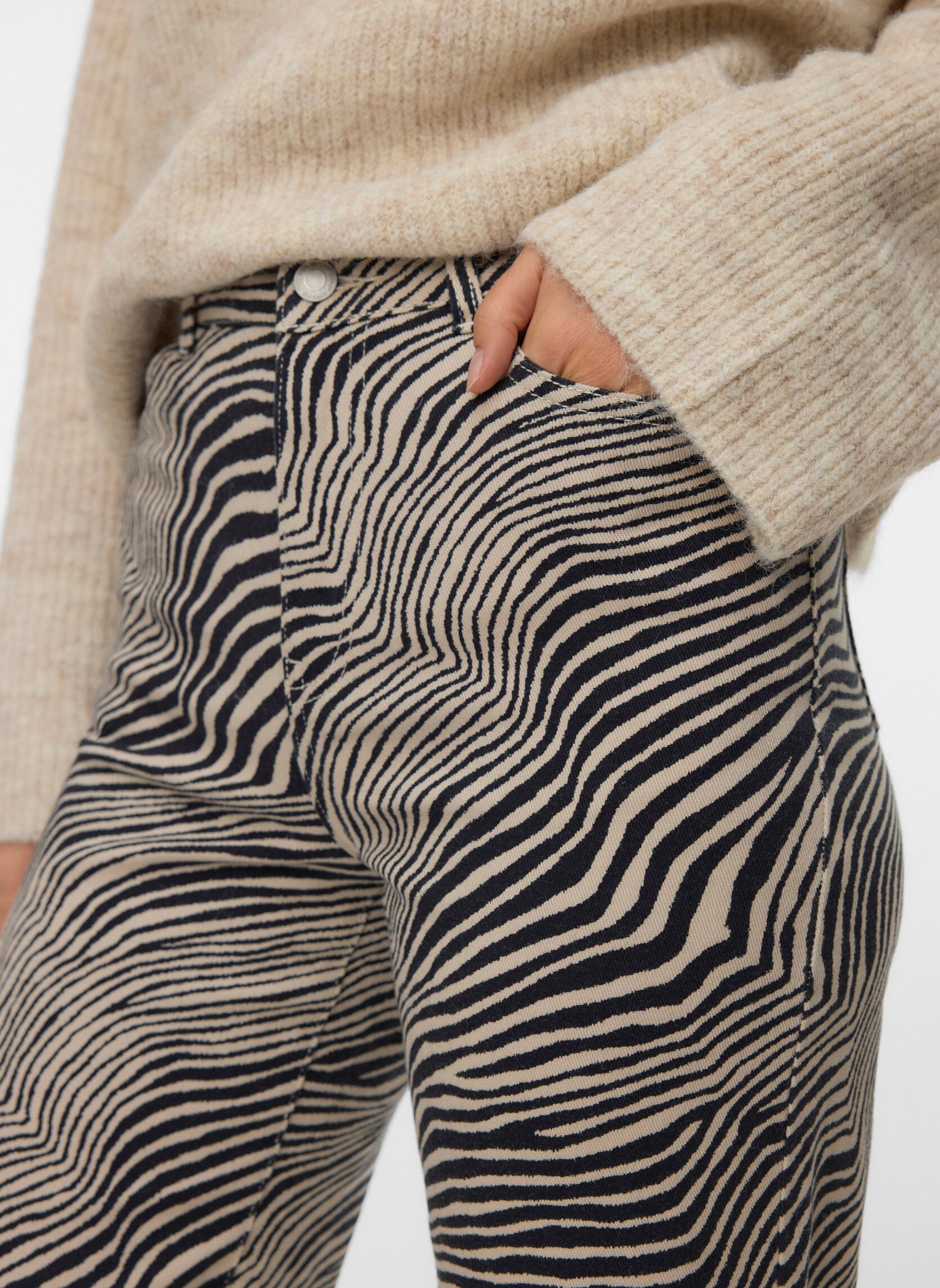 Wijde jeans / Flared Jeans VMTESSA HR WIDE STRETCH AOP JEANS NOOS dames beige Vero Moda Wijde jeans / Flared Jeans VMTESSA HR WIDE STRETCH AOP JEANS NOOS dames beige Oatmeal