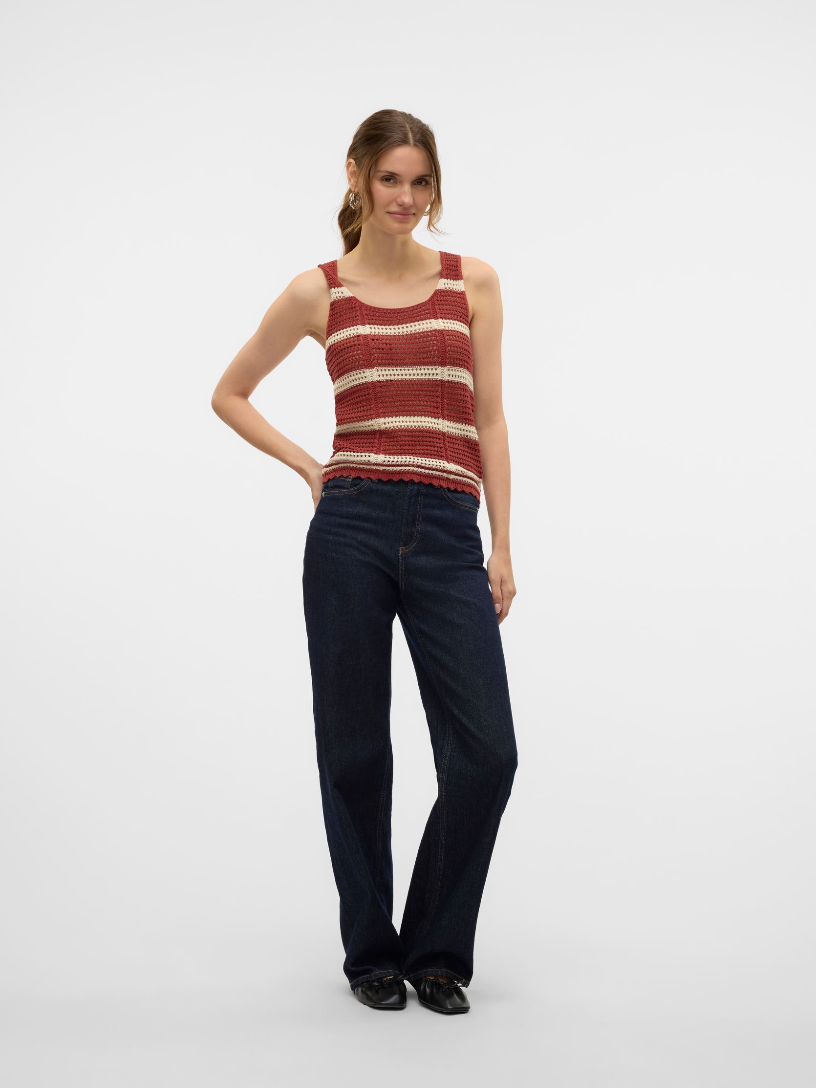 Tanktops VMSARDINIA SL U-NECK TOP SE damen orange Vero Moda Tanktops VMSARDINIA SL U-NECK TOP SE damen orange Marsala
