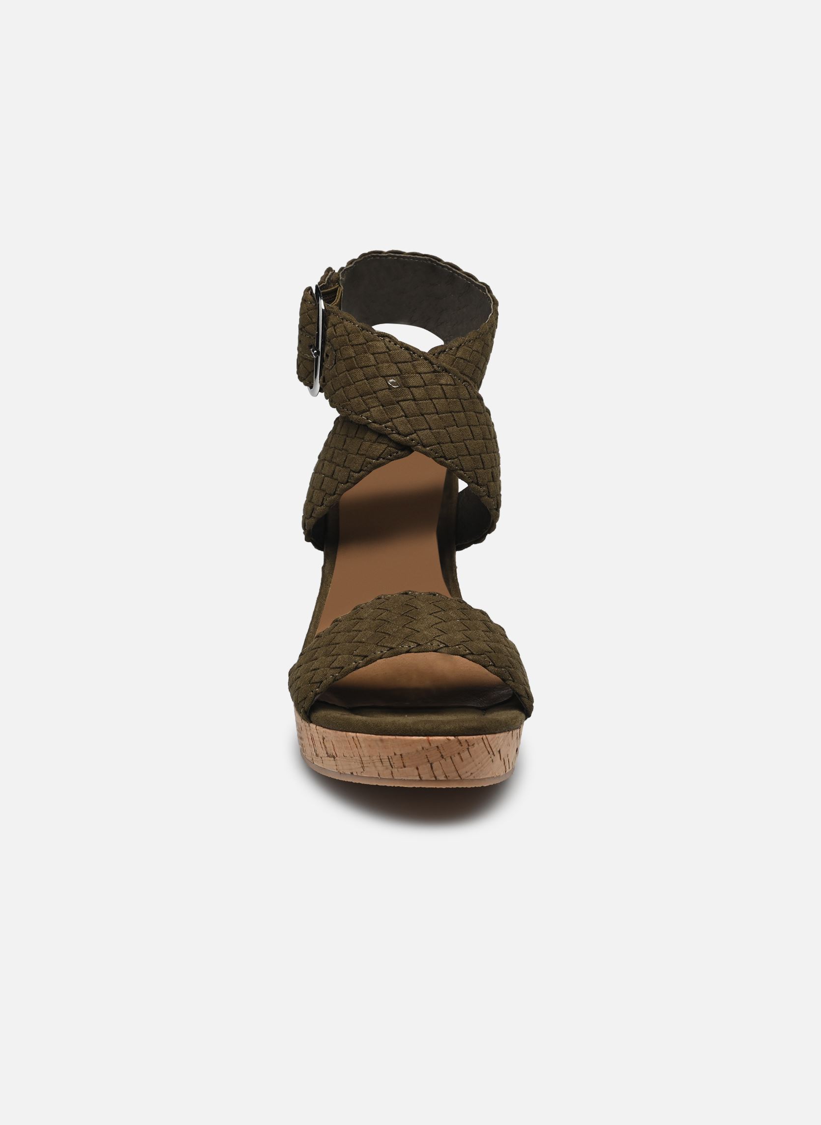 Sandali con zeppa e plateau Kira donna verde Chattawak Sandali con zeppa e plateau Kira donna verde Kaki