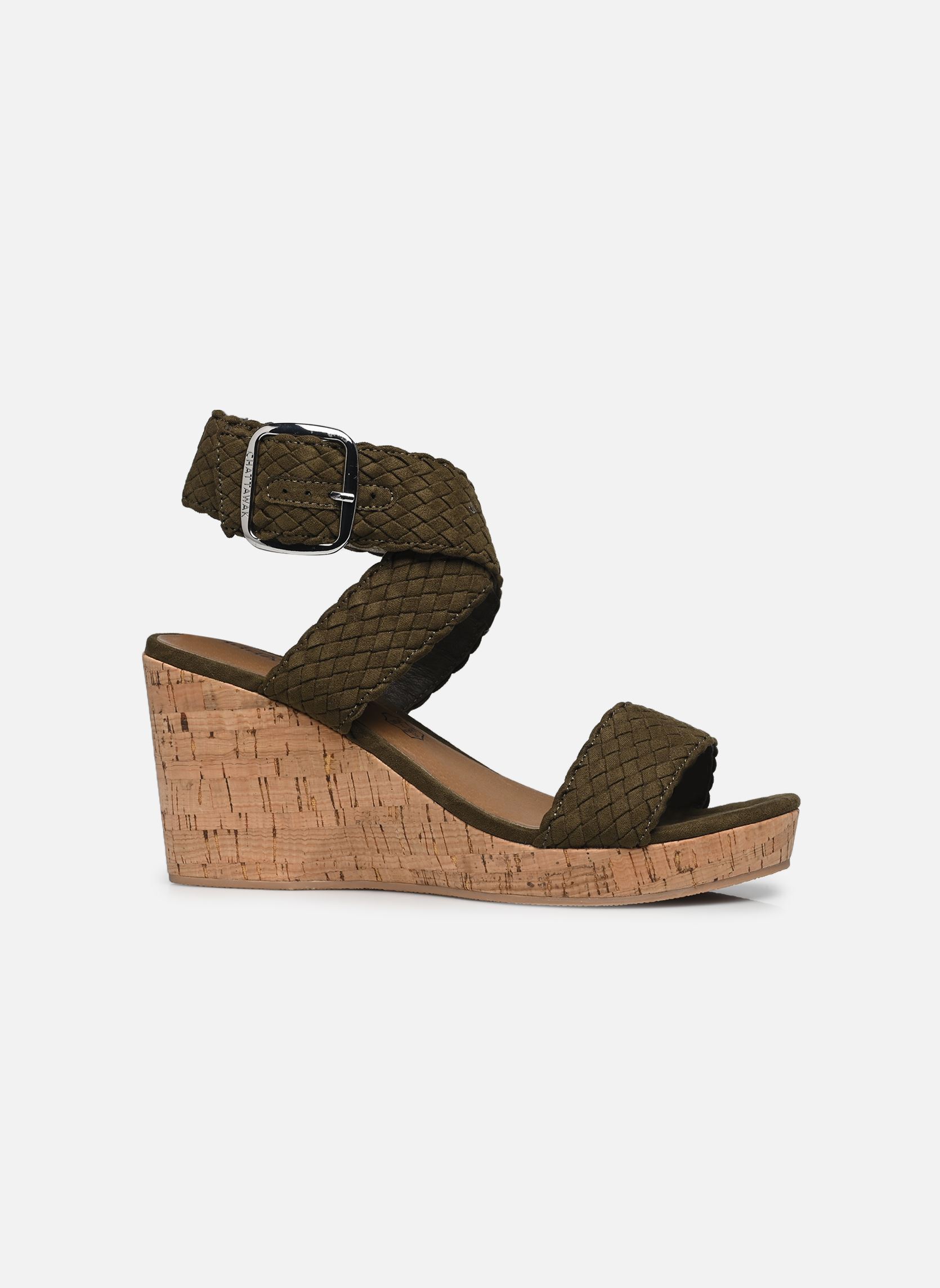 Sandali con zeppa e plateau Kira donna verde Chattawak Sandali con zeppa e plateau Kira donna verde Kaki