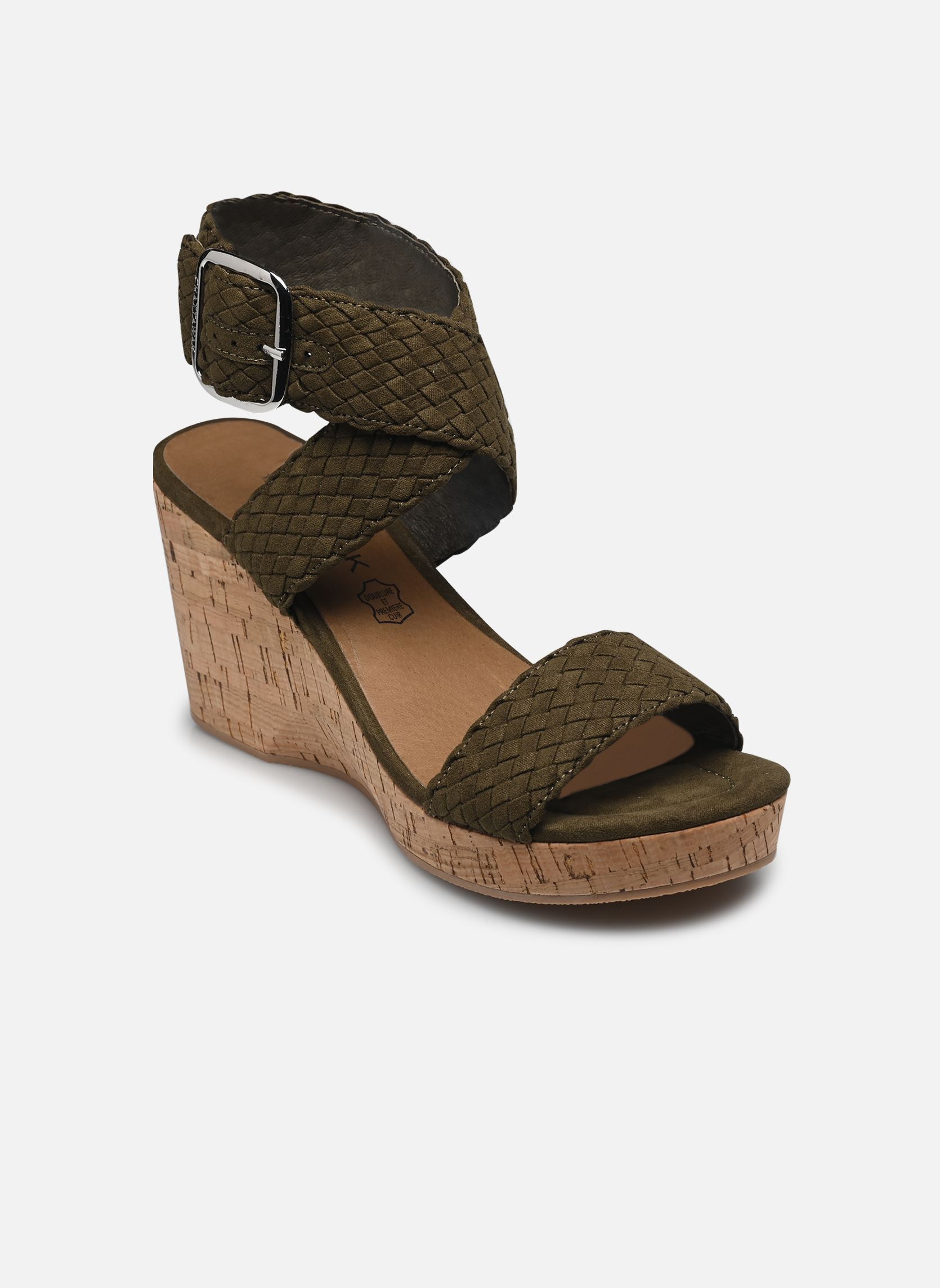 Sandali con zeppa e plateau Kira donna verde Chattawak Sandali con zeppa e plateau Kira donna verde Kaki
