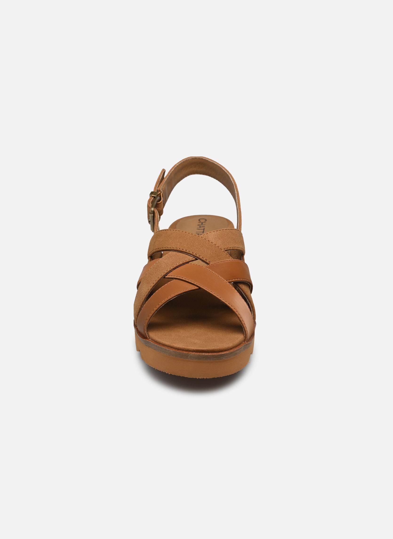 Sandalen met sleehak en plateau Abril dames bruin Chattawak Sandalen met sleehak en plateau Abril dames bruin Camel