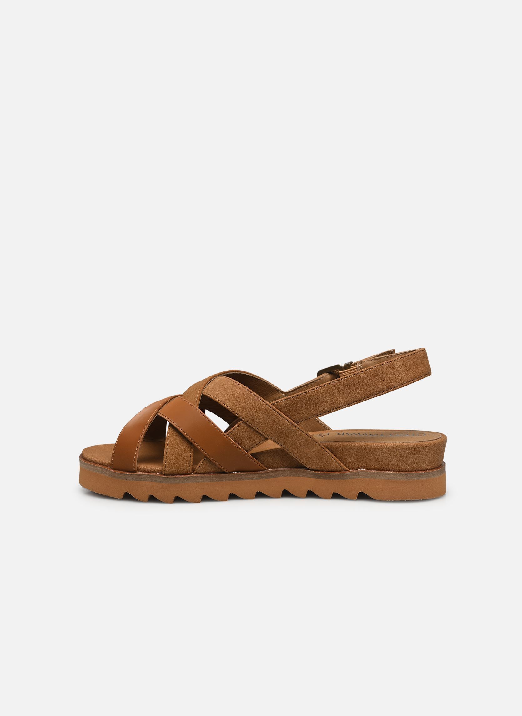Sandalen met sleehak en plateau Abril dames bruin Chattawak Sandalen met sleehak en plateau Abril dames bruin Camel