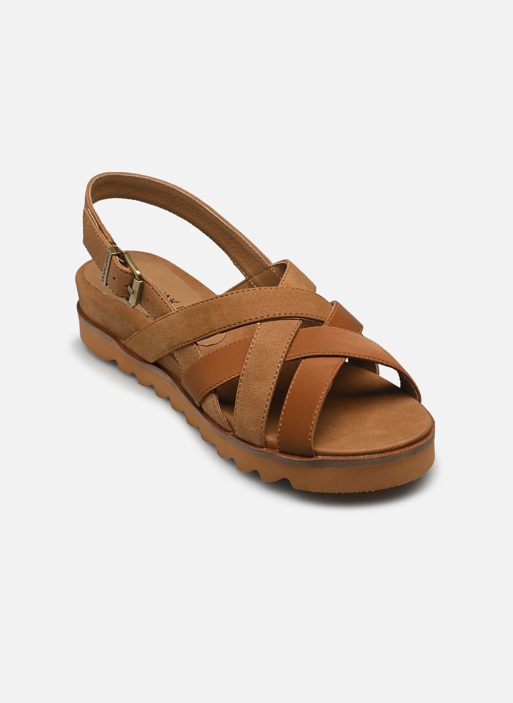 Sandalen met sleehak en plateau Abril dames bruin Chattawak Sandalen met sleehak en plateau Abril dames bruin Camel