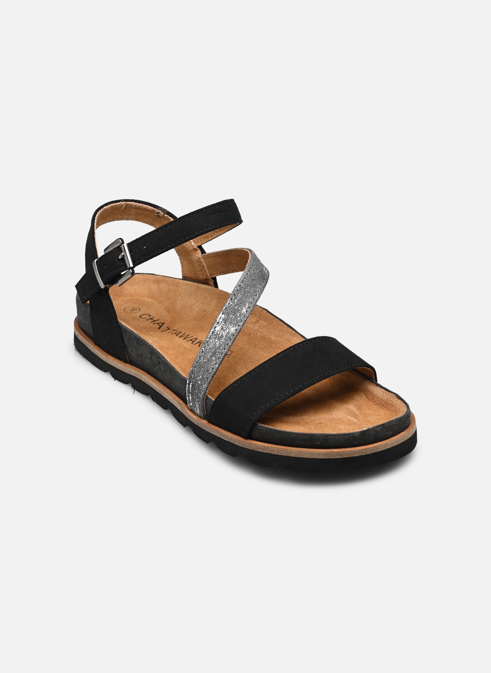Sandales compensées et plateformes Silvia femme noir Chattawak Sandales compensées et plateformes Silvia femme noir Noir