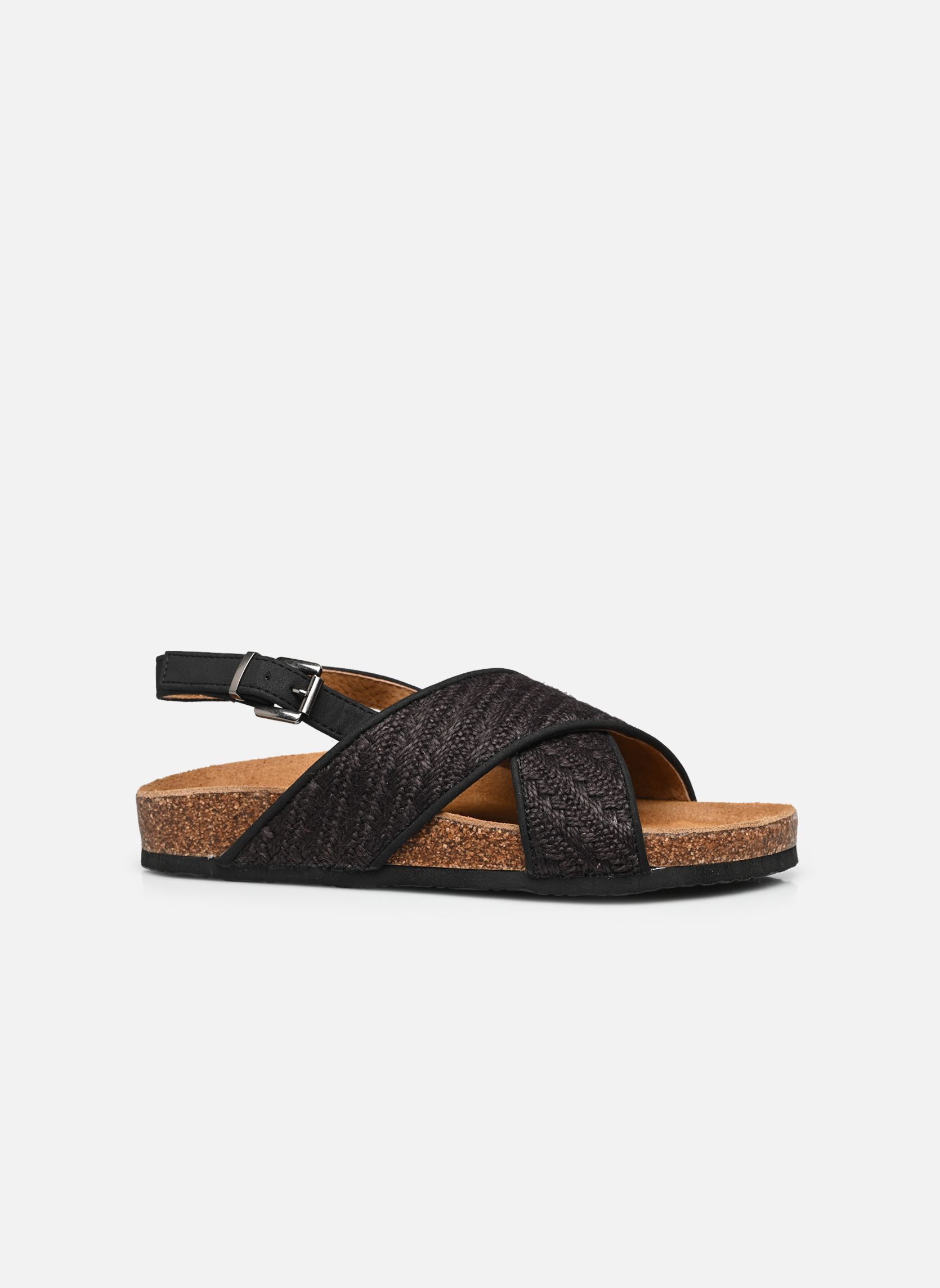 Sandalen met sleehak en plateau Natalia dames zwart Chattawak Sandalen met sleehak en plateau Natalia dames zwart Noir