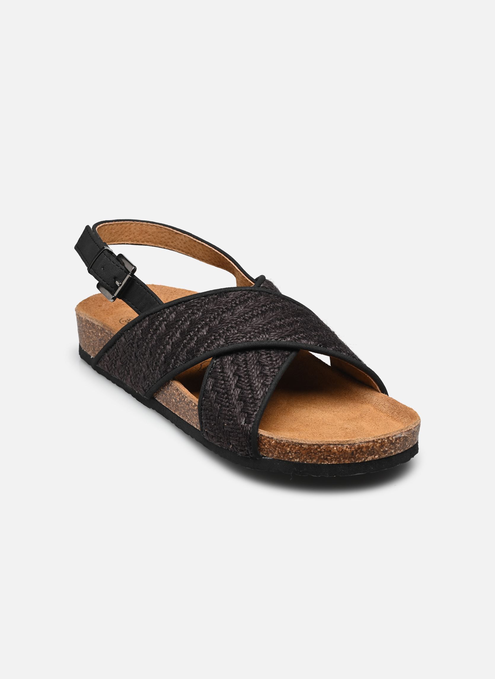 Sandalen met sleehak en plateau Natalia dames zwart Chattawak Sandalen met sleehak en plateau Natalia dames zwart Noir