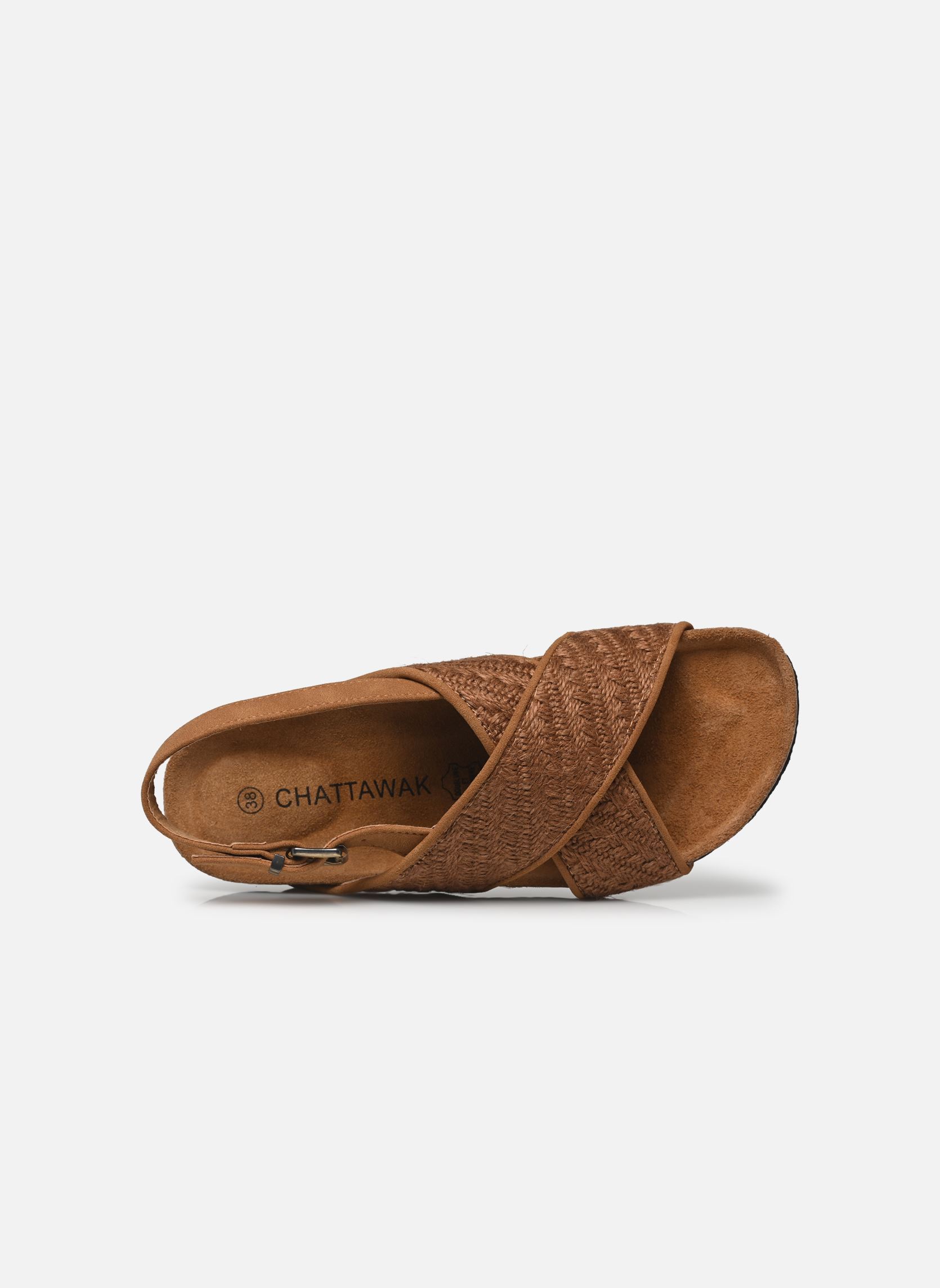 Sandalen met sleehak en plateau Natalia dames bruin Chattawak Sandalen met sleehak en plateau Natalia dames bruin Camel