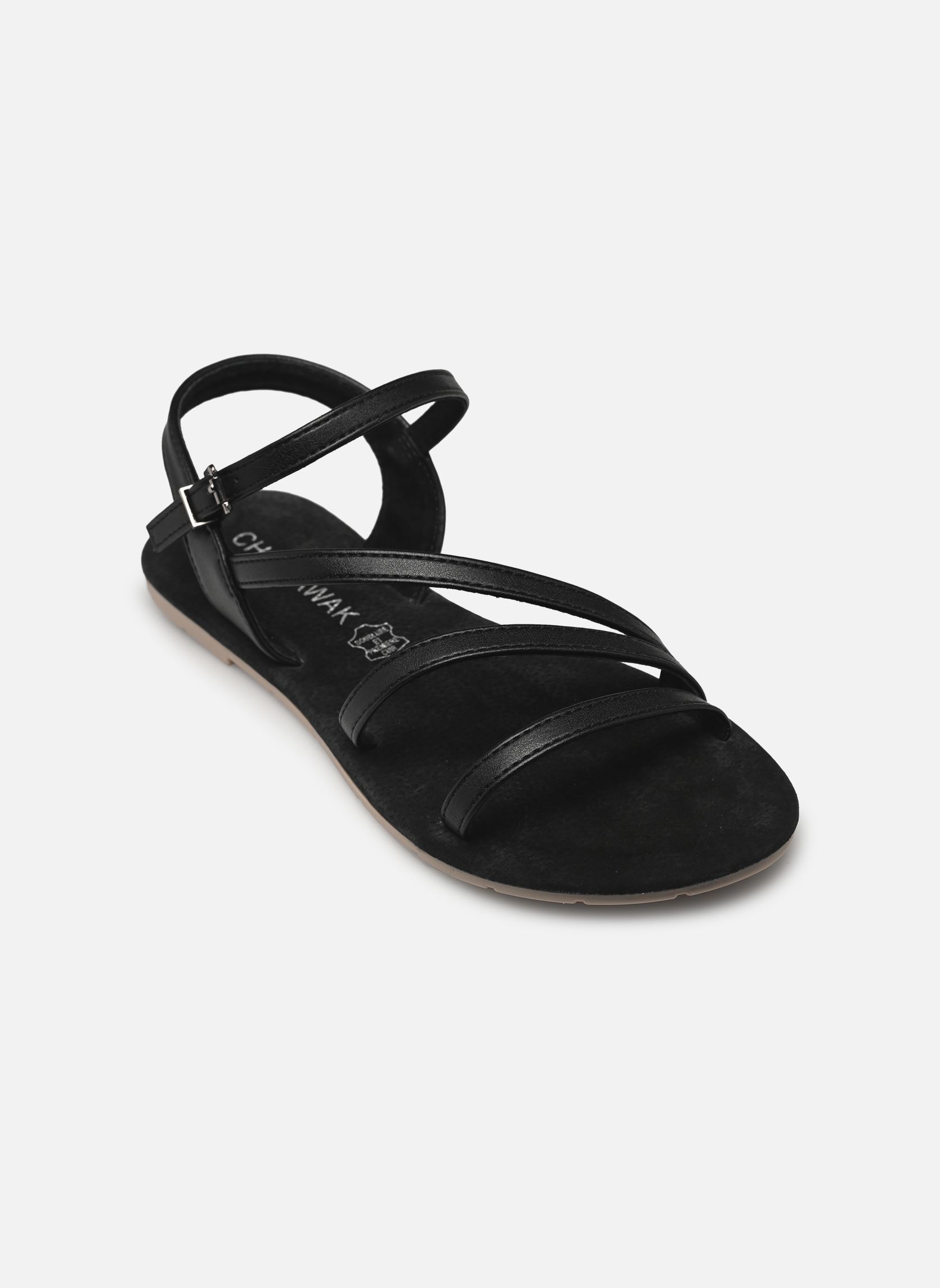 Flache Sandalen Rebeca damen schwarz Chattawak Flache Sandalen Rebeca damen schwarz NOIR