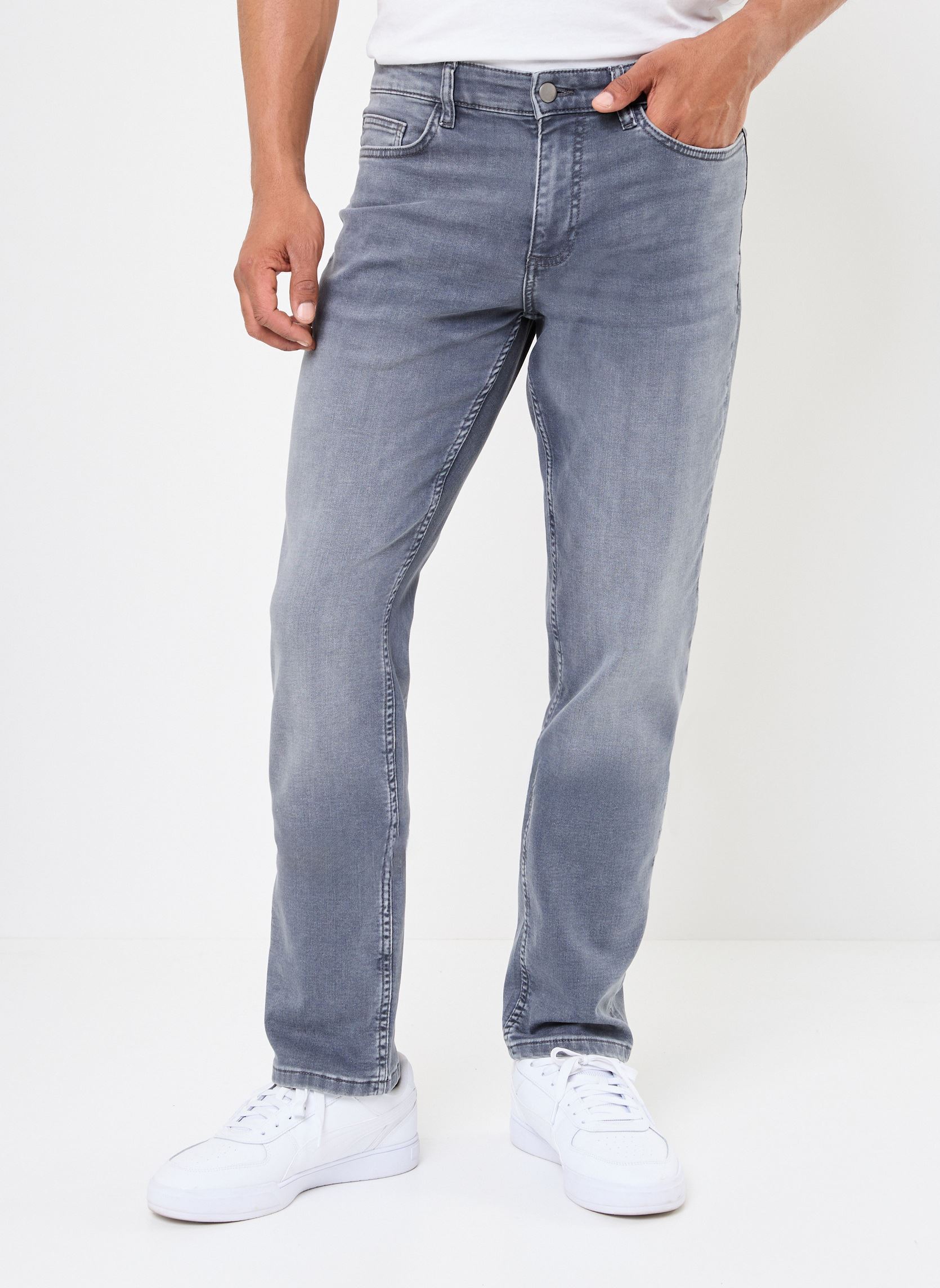 Rechte jeans / Straight Leg Jeans PHARAON heren grijs MADE BY Rechte jeans / Straight Leg Jeans PHARAON heren grijs DENIM GRIS