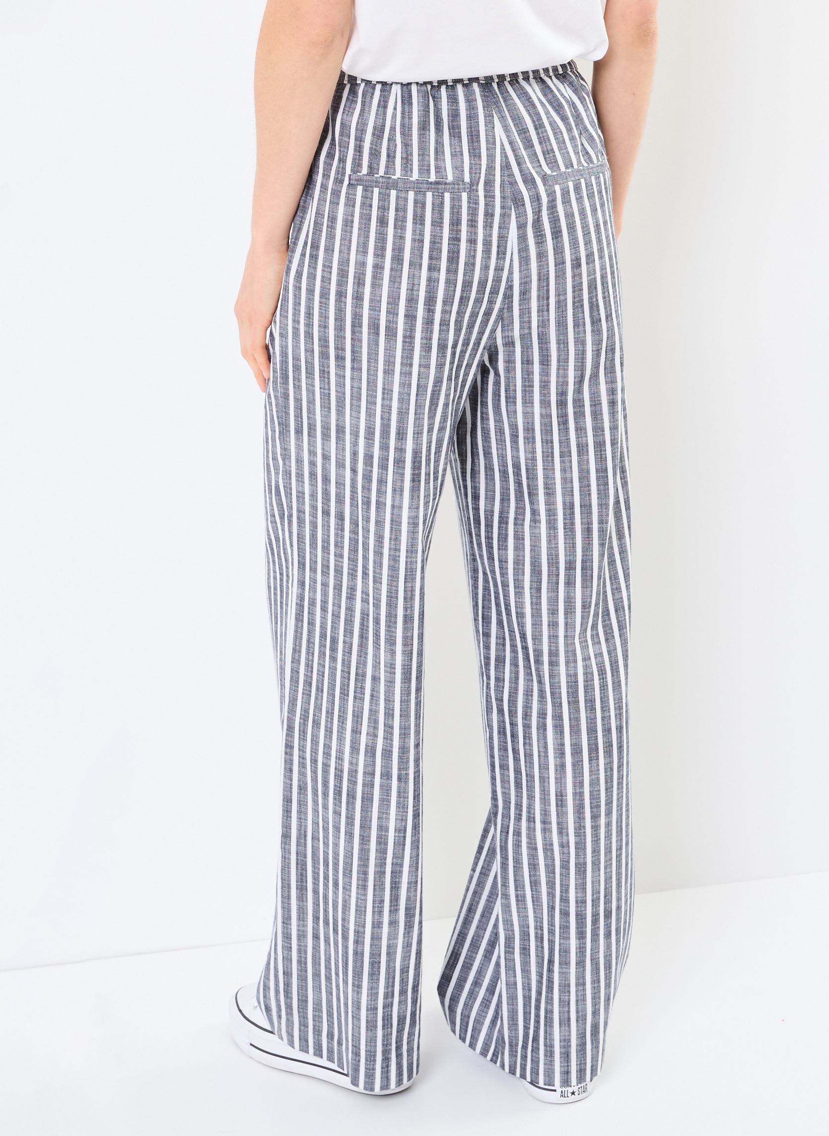 Pantaloni larghi PORTOFINO rayures donna blu MADE BY Pantaloni larghi PORTOFINO rayures donna blu IMP_RAYURE TRANSATBLANC_MARINE