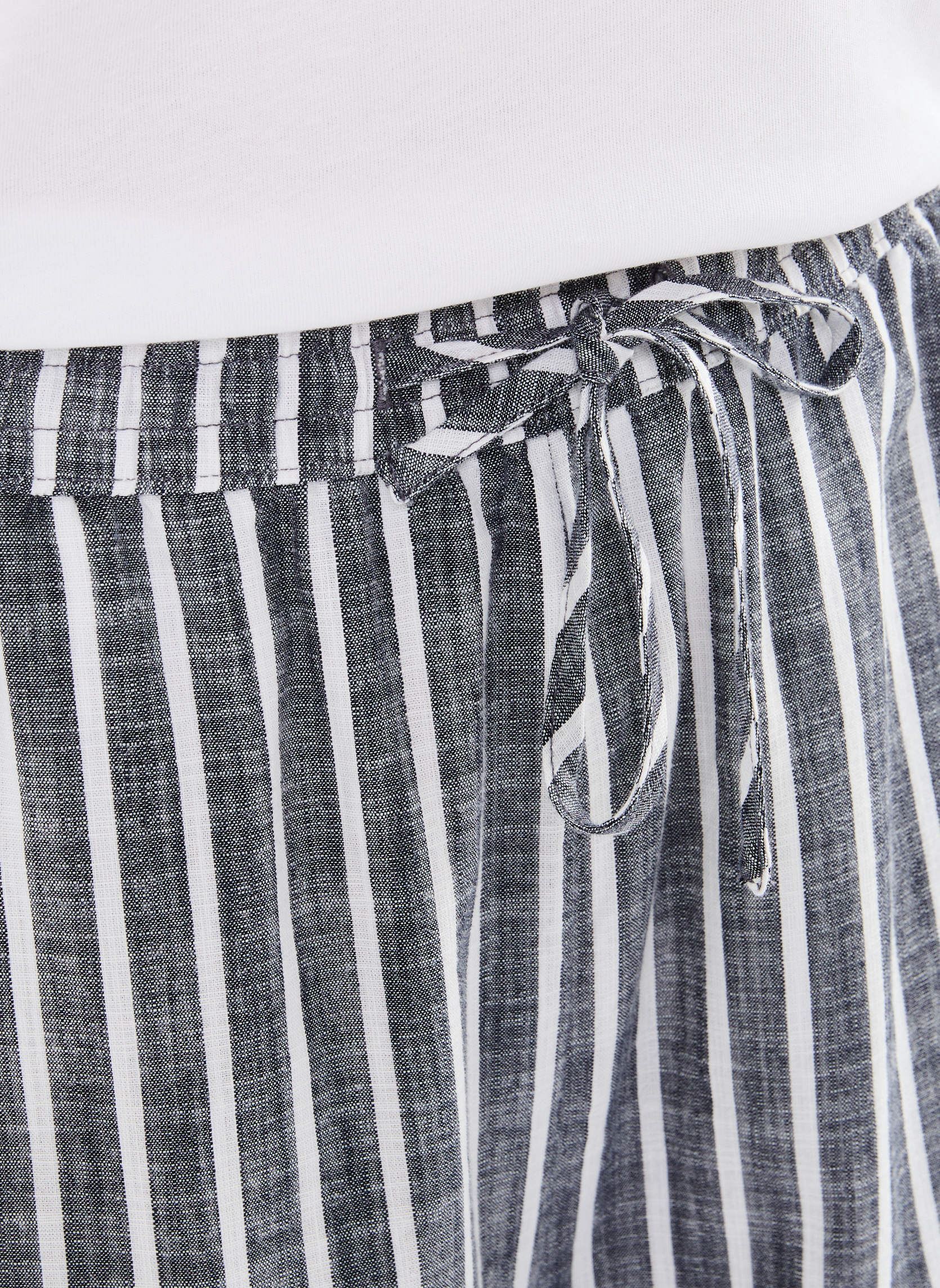 Pantaloni larghi PORTOFINO rayures donna blu MADE BY Pantaloni larghi PORTOFINO rayures donna blu IMP_RAYURE TRANSATBLANC_MARINE