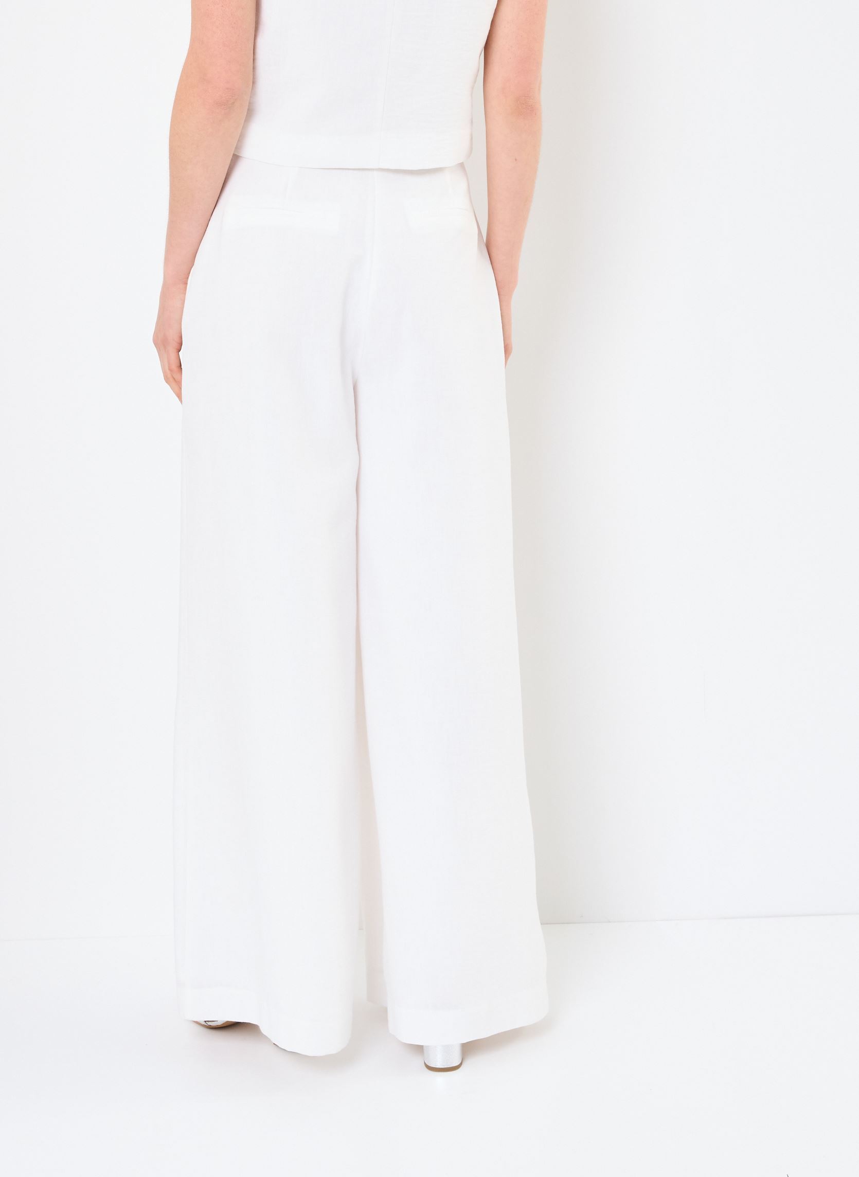 Pantalones anchos PSEVILLE mujer blanco MADE BY Pantalones anchos PSEVILLE mujer blanco SNOW WHITE