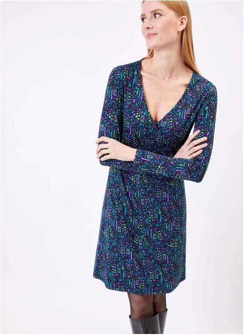 Robe Imprimée Marine/blanc Connected Apparel Taille 12 - Jersey, Genoux, Très Bon état