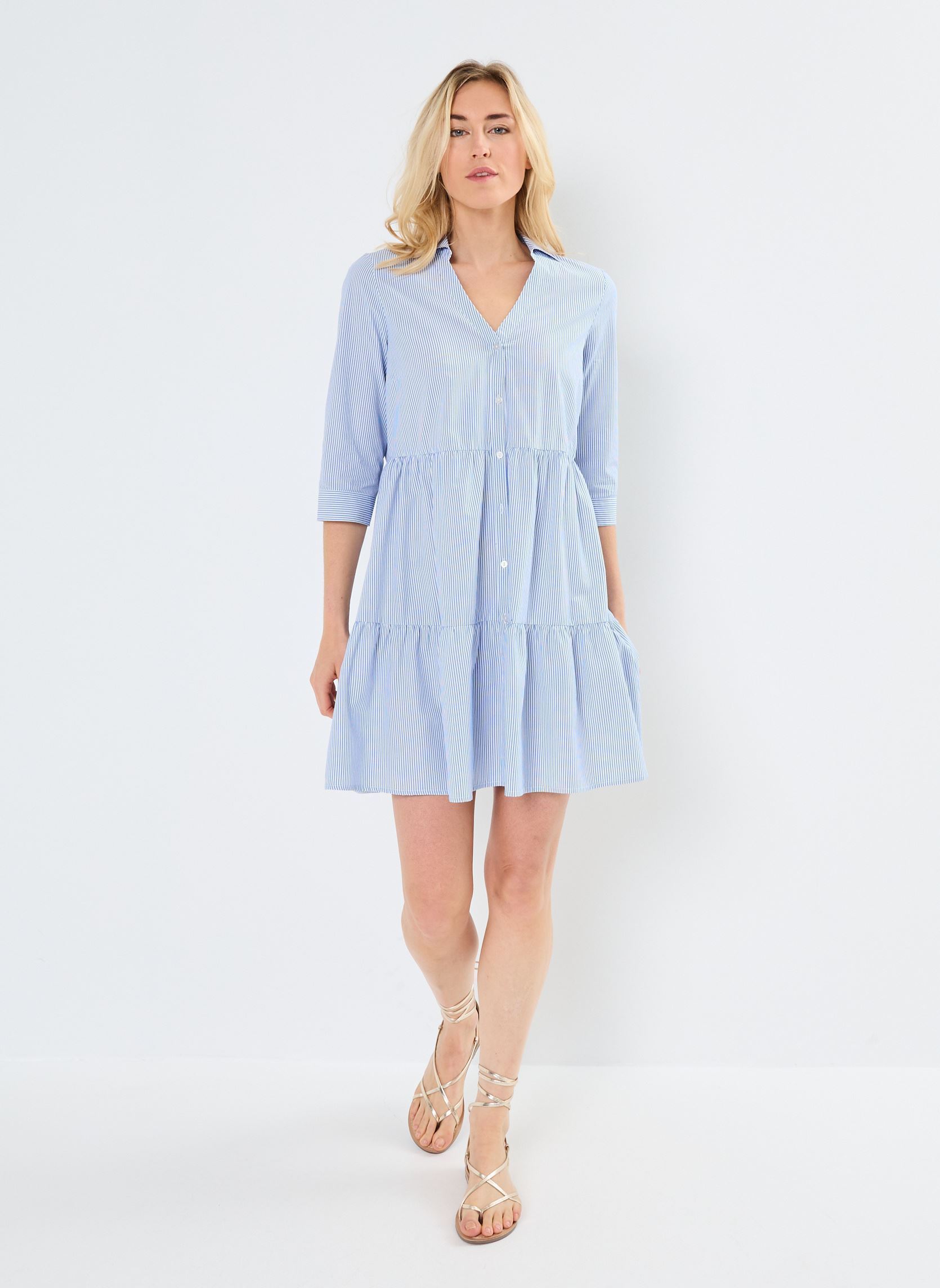 Robes Chemise ROBBI-CHEMISE courte femme bleu Georgia Rose Robes Chemise ROBBI-CHEMISE courte femme bleu RAY-REG-B