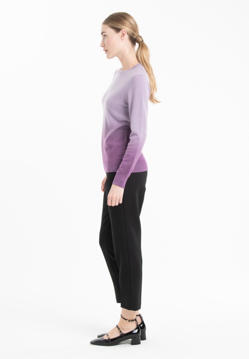 Pull col rond en cachemire , violet foncé