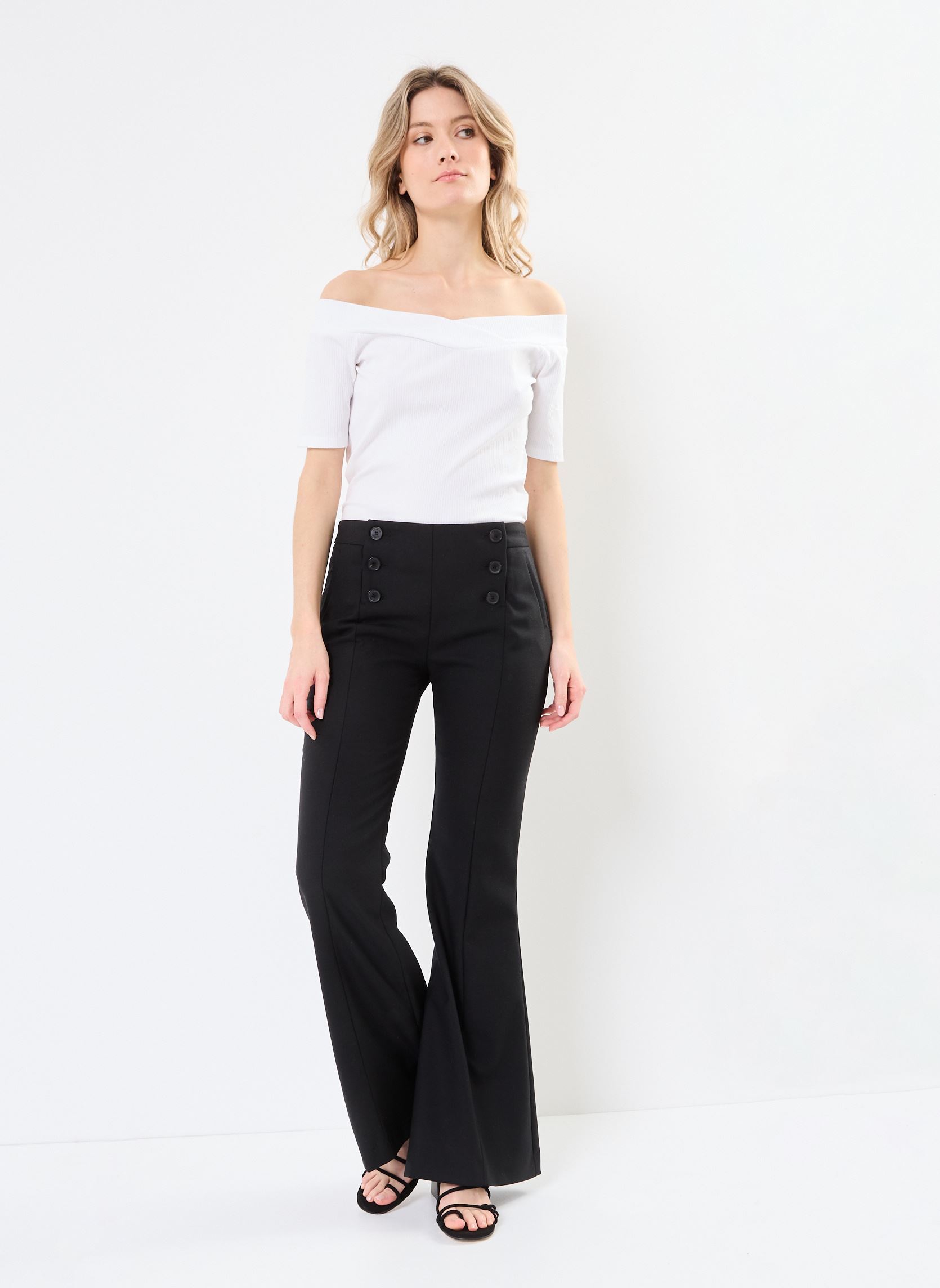 Pantalons de costume FPAN30038K femme noir The Kooples Pantalons de costume FPAN30038K femme noir BLA01