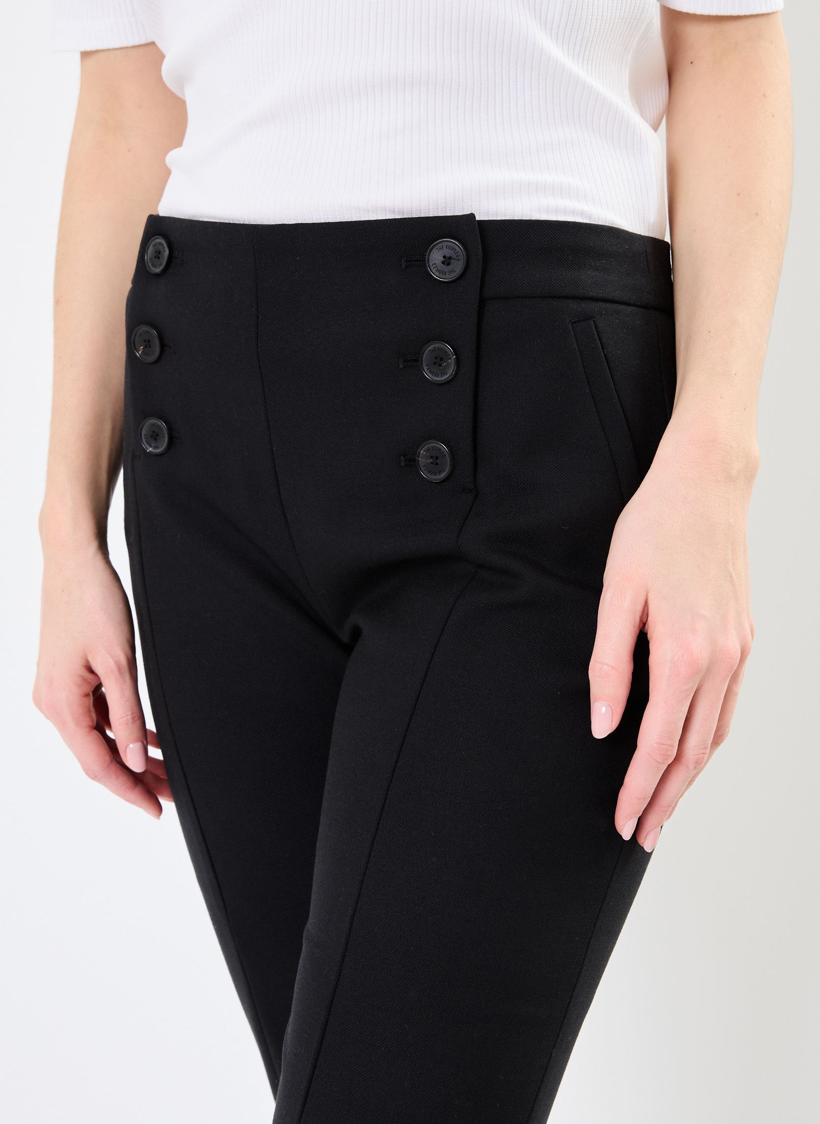 Pantalons de costume FPAN30038K femme noir The Kooples Pantalons de costume FPAN30038K femme noir BLA01