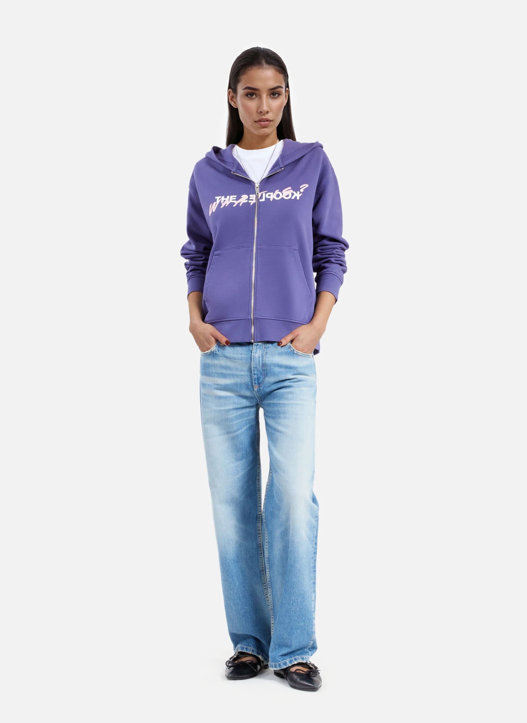 Sweats zippés FSWE30025K femme bleu The Kooples Sweats zippés FSWE30025K femme bleu BLUC7