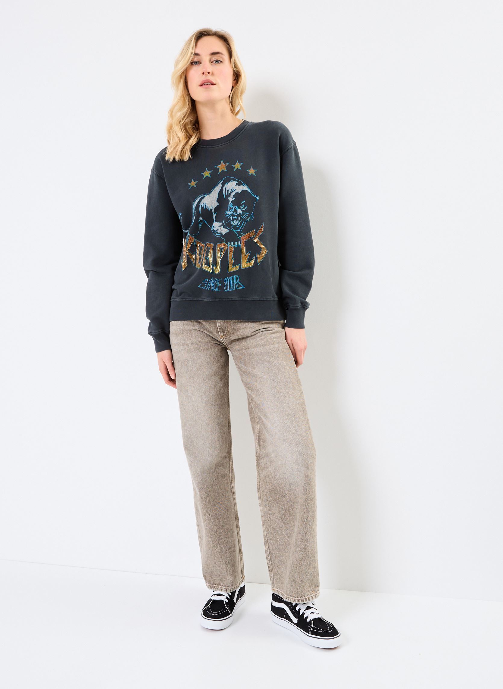 Kapuzenpullover FSWE30043K damen schwarz The Kooples Kapuzenpullover FSWE30043K damen schwarz BLA55