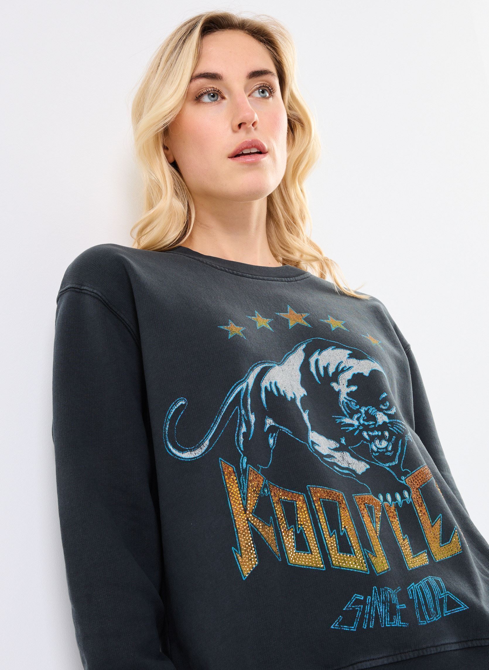 Kapuzenpullover FSWE30043K damen schwarz The Kooples Kapuzenpullover FSWE30043K damen schwarz BLA55