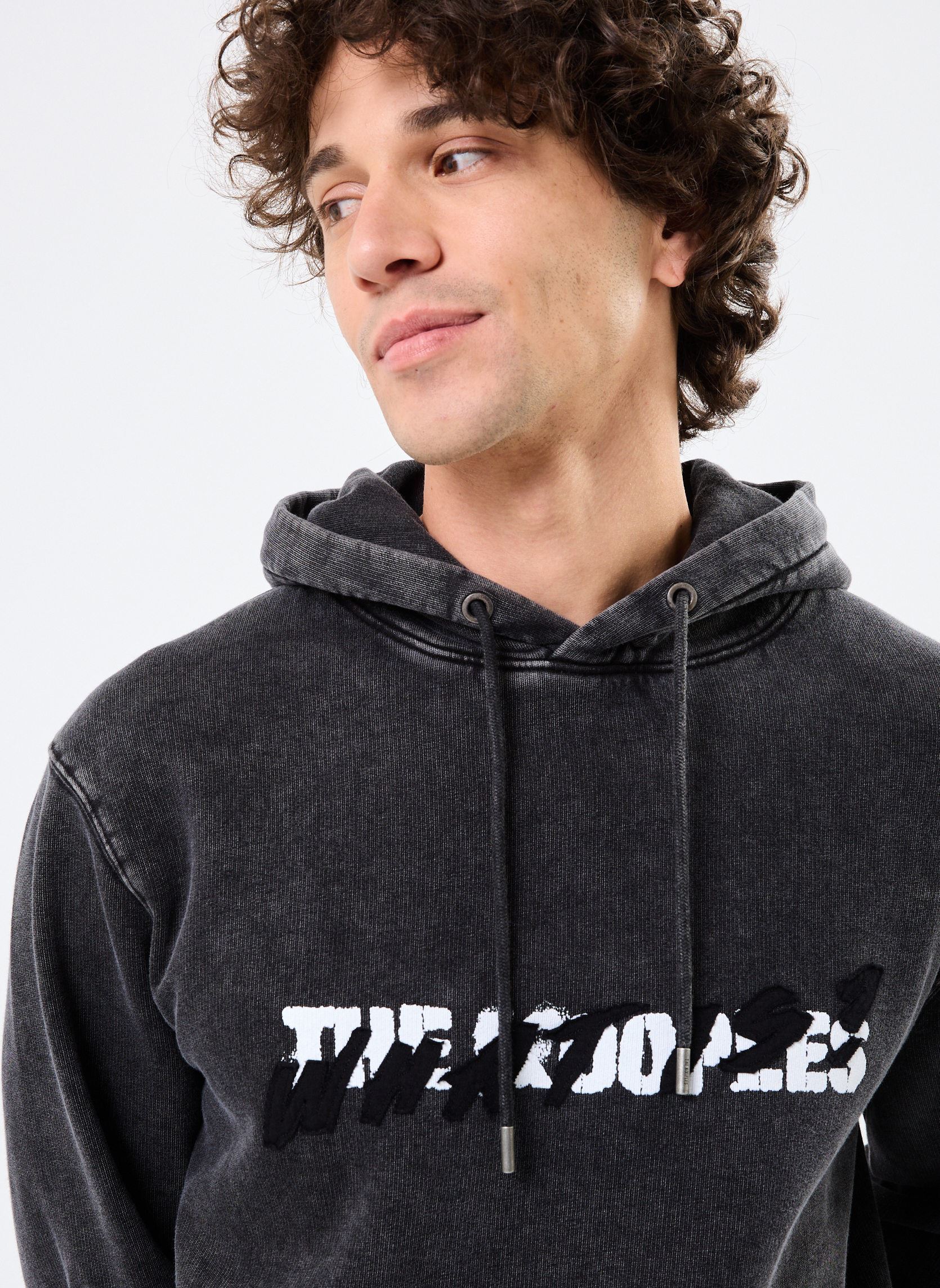 Jersey con capucha HSWE30038K hombre negro The Kooples Jersey con capucha HSWE30038K hombre negro BLA55