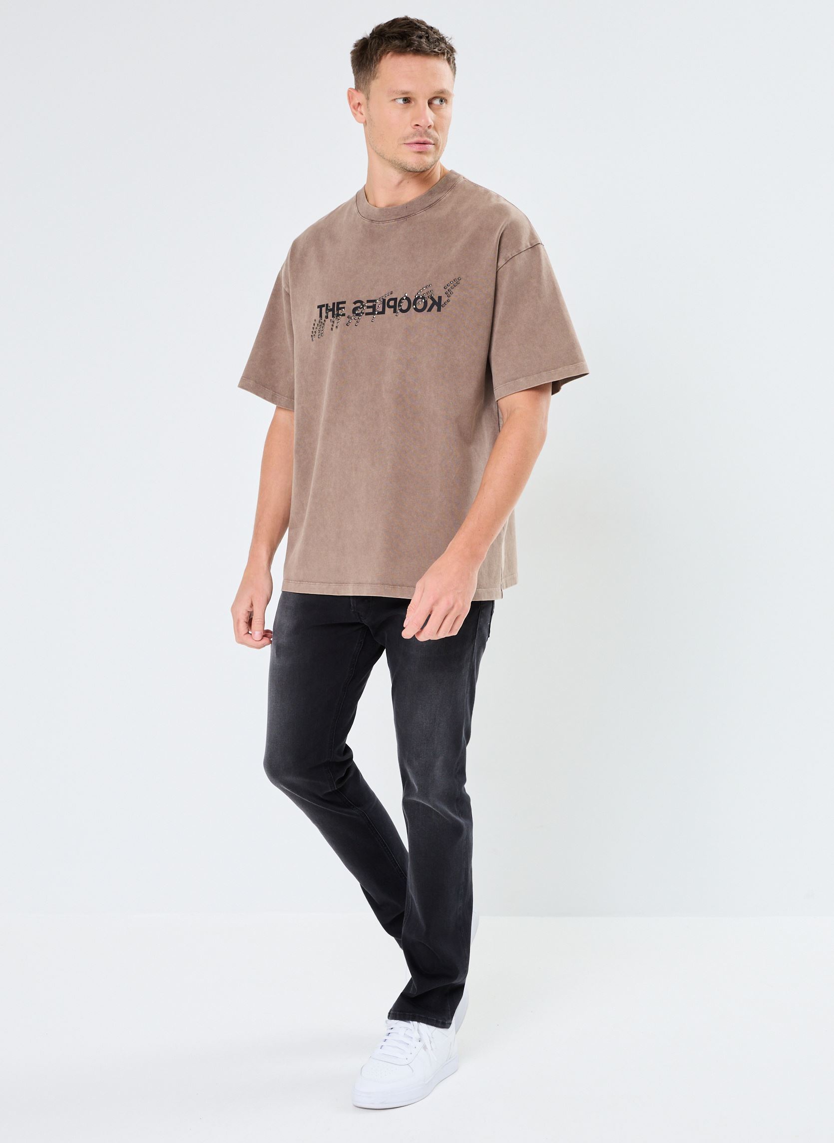Tee-shirts manches courtes HTSC30034K homme marron The Kooples Tee-shirts manches courtes HTSC30034K homme marron BRW08