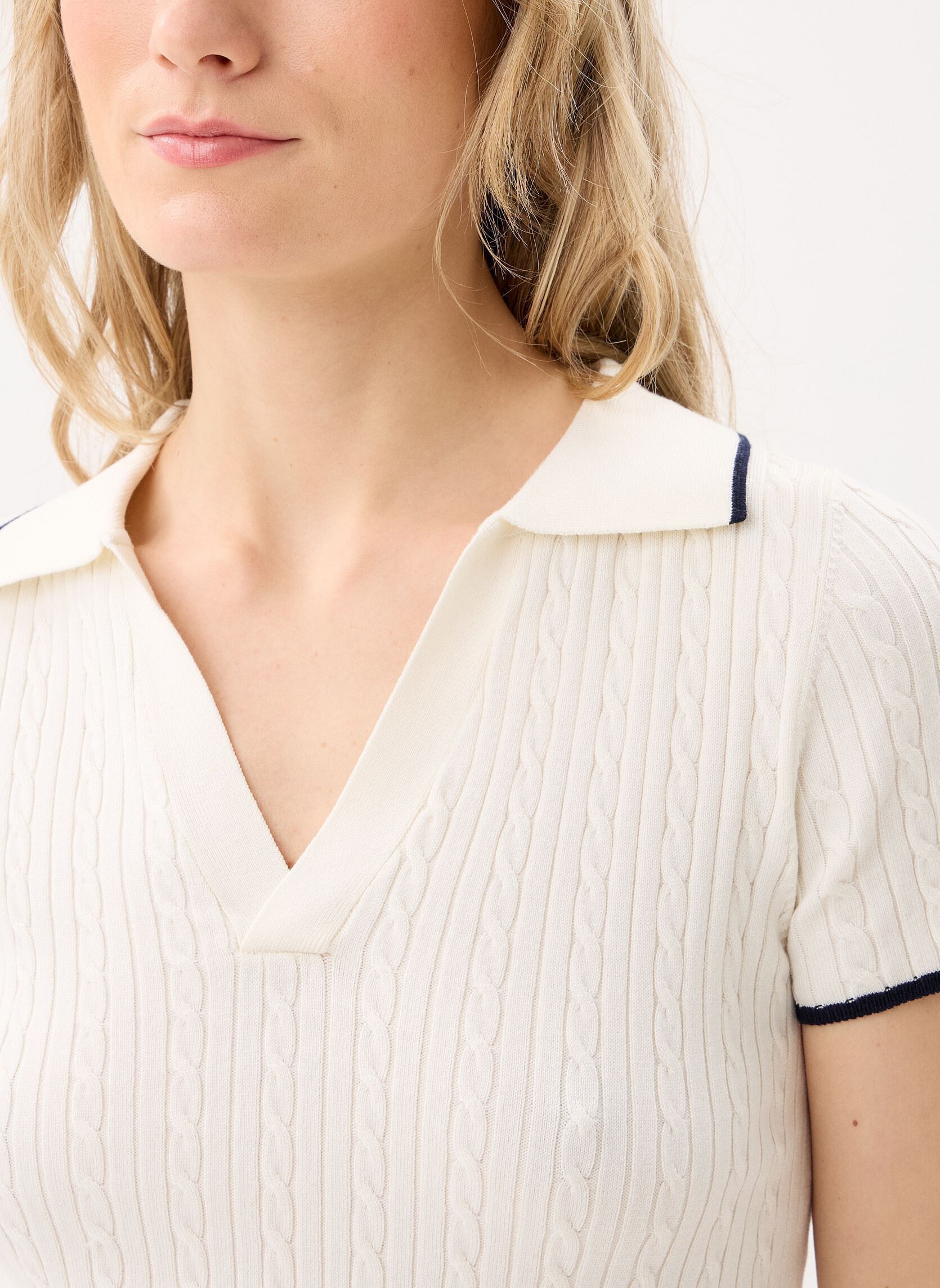Polos de manga corta T-POLO cropped mujer blanco MADE BY Polos de manga corta T-POLO cropped mujer blanco Bright white