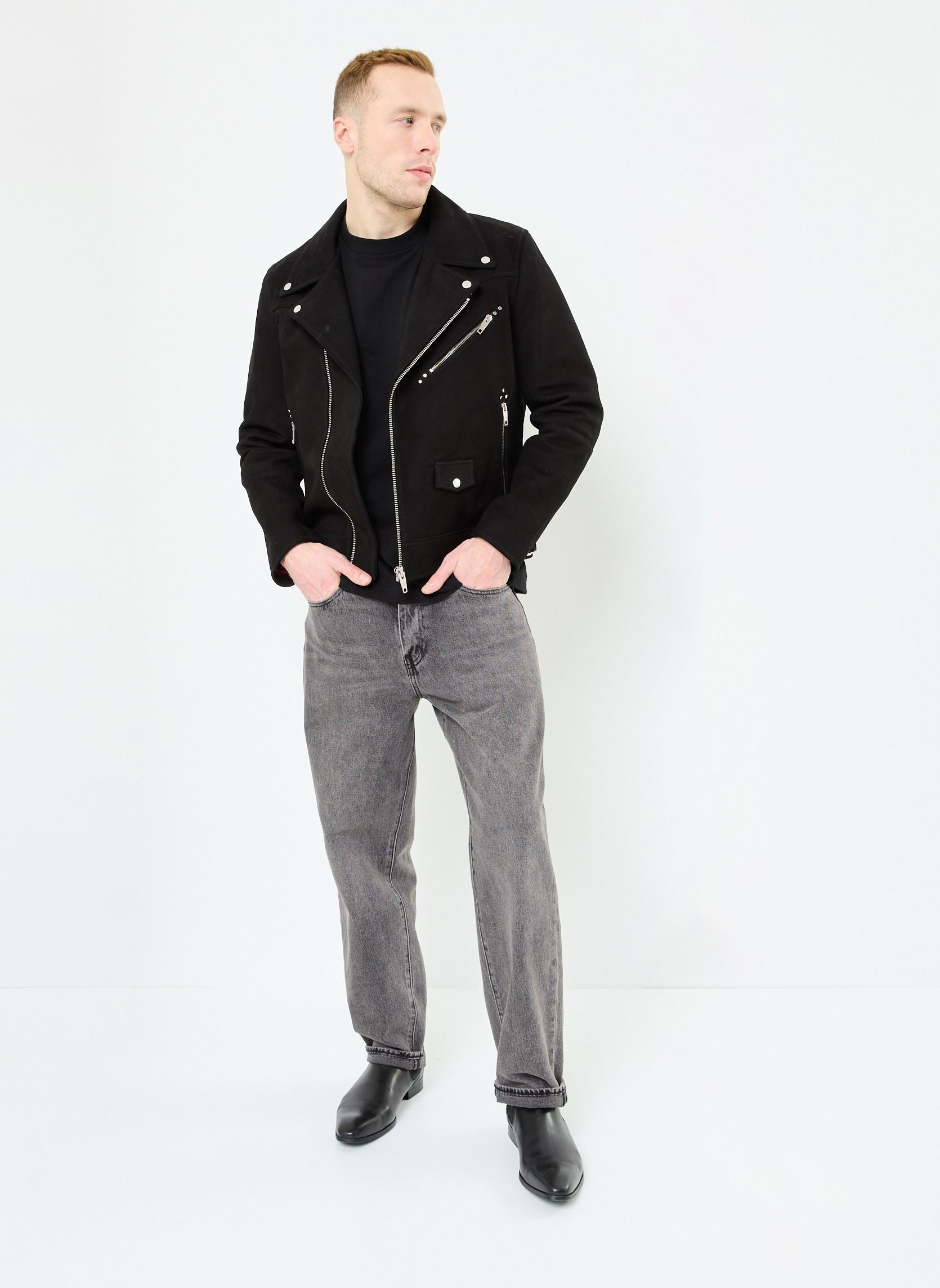 Lederjacken HCUI30007K herren schwarz The Kooples Lederjacken HCUI30007K herren schwarz BLA01