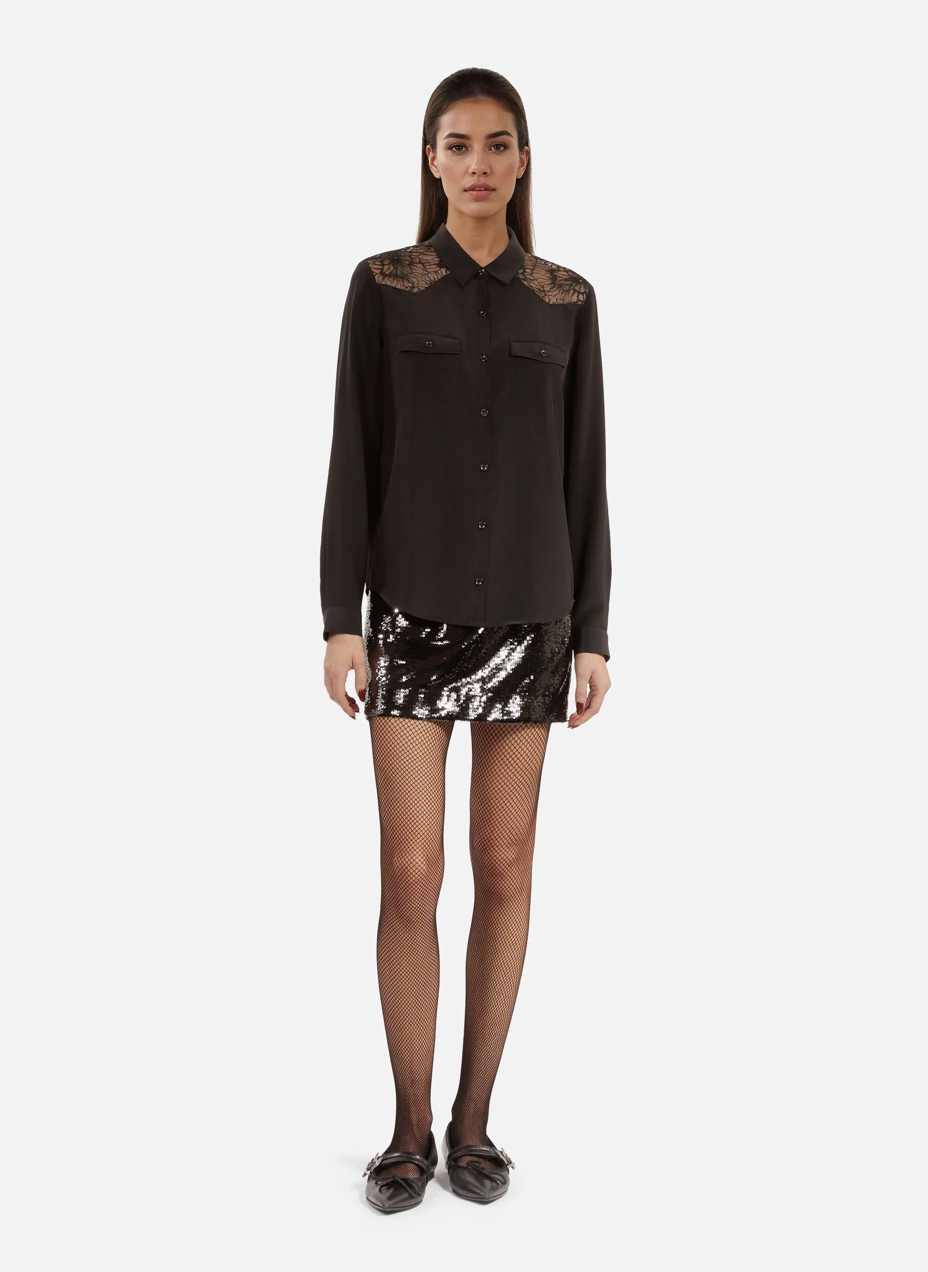 Chemises manches longues FCCL30007K femme noir The Kooples Chemises manches longues FCCL30007K femme noir BLA01