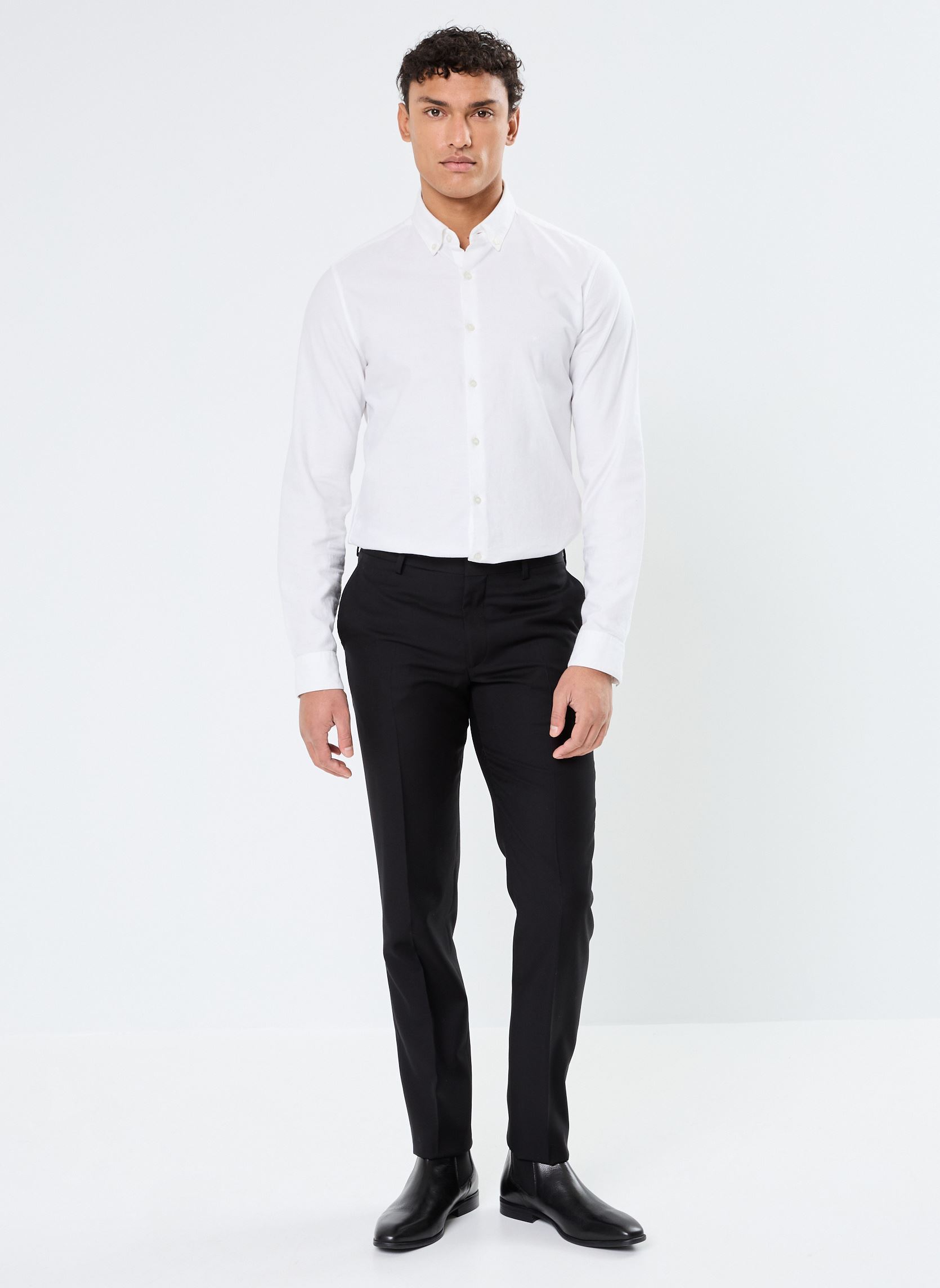 Pantalons de costume HPAN25002K homme noir The Kooples Pantalons de costume HPAN25002K homme noir BLA01