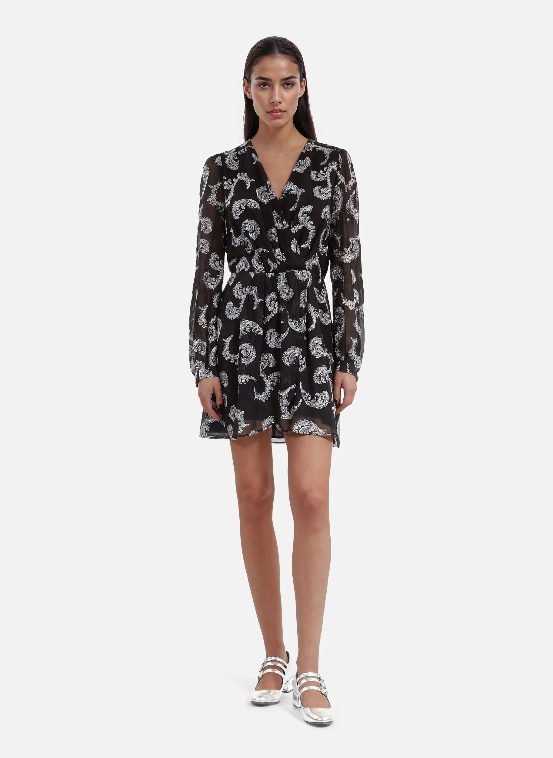Robes FROB30040K femme noir The Kooples Robes FROB30040K femme noir BLA72