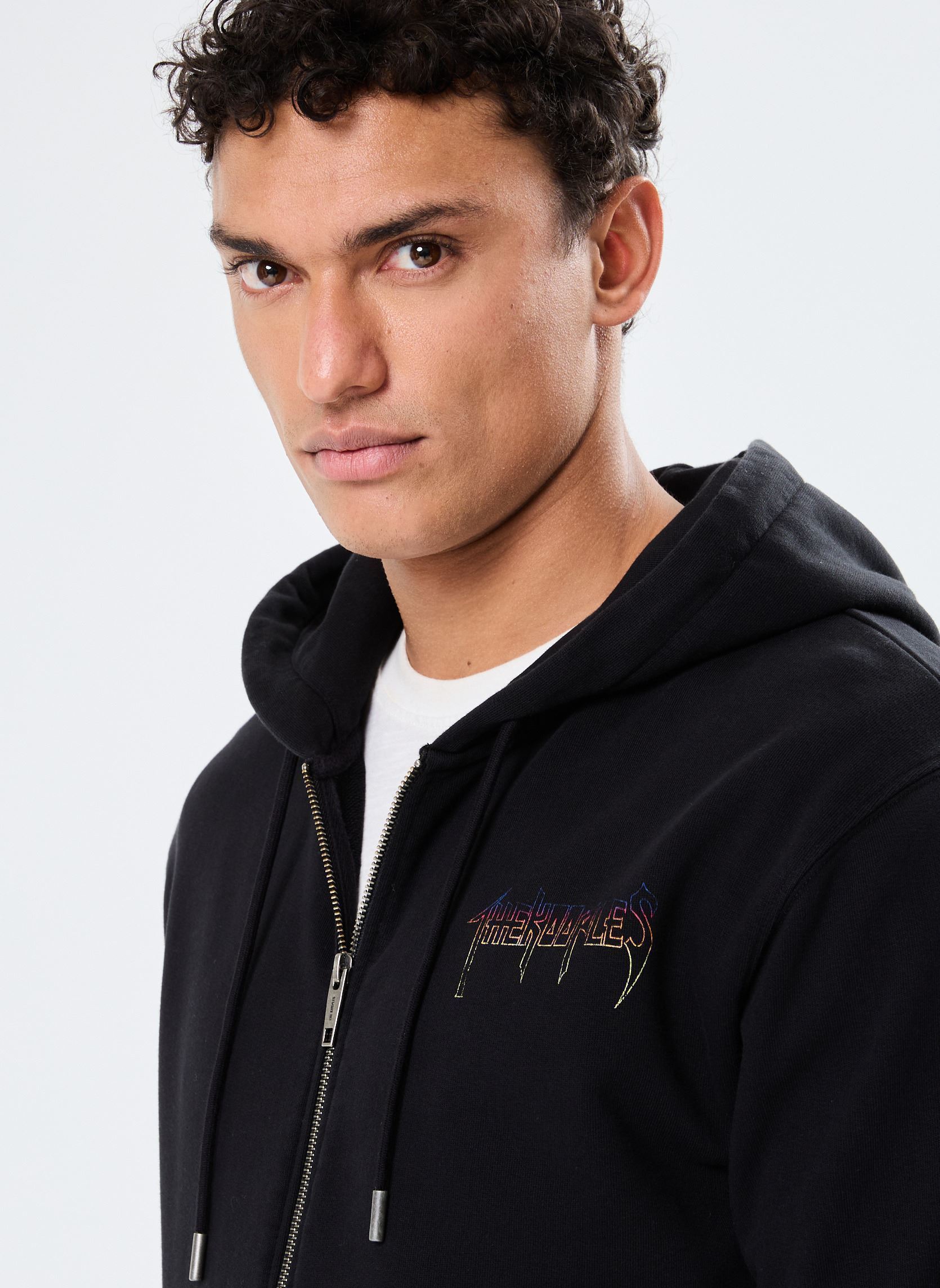 Sweats zippés HSWE30045K homme noir The Kooples Sweats zippés HSWE30045K homme noir BLA55