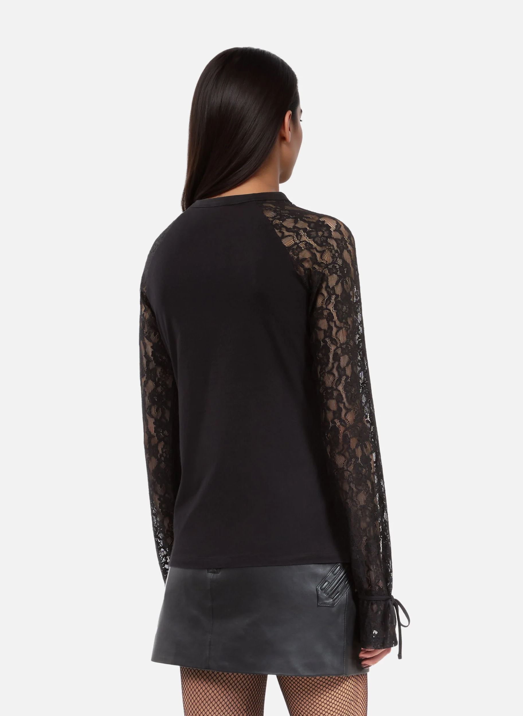Langarm-T-Shirts FTSL30003K damen schwarz The Kooples Langarm-T-Shirts FTSL30003K damen schwarz BLA55