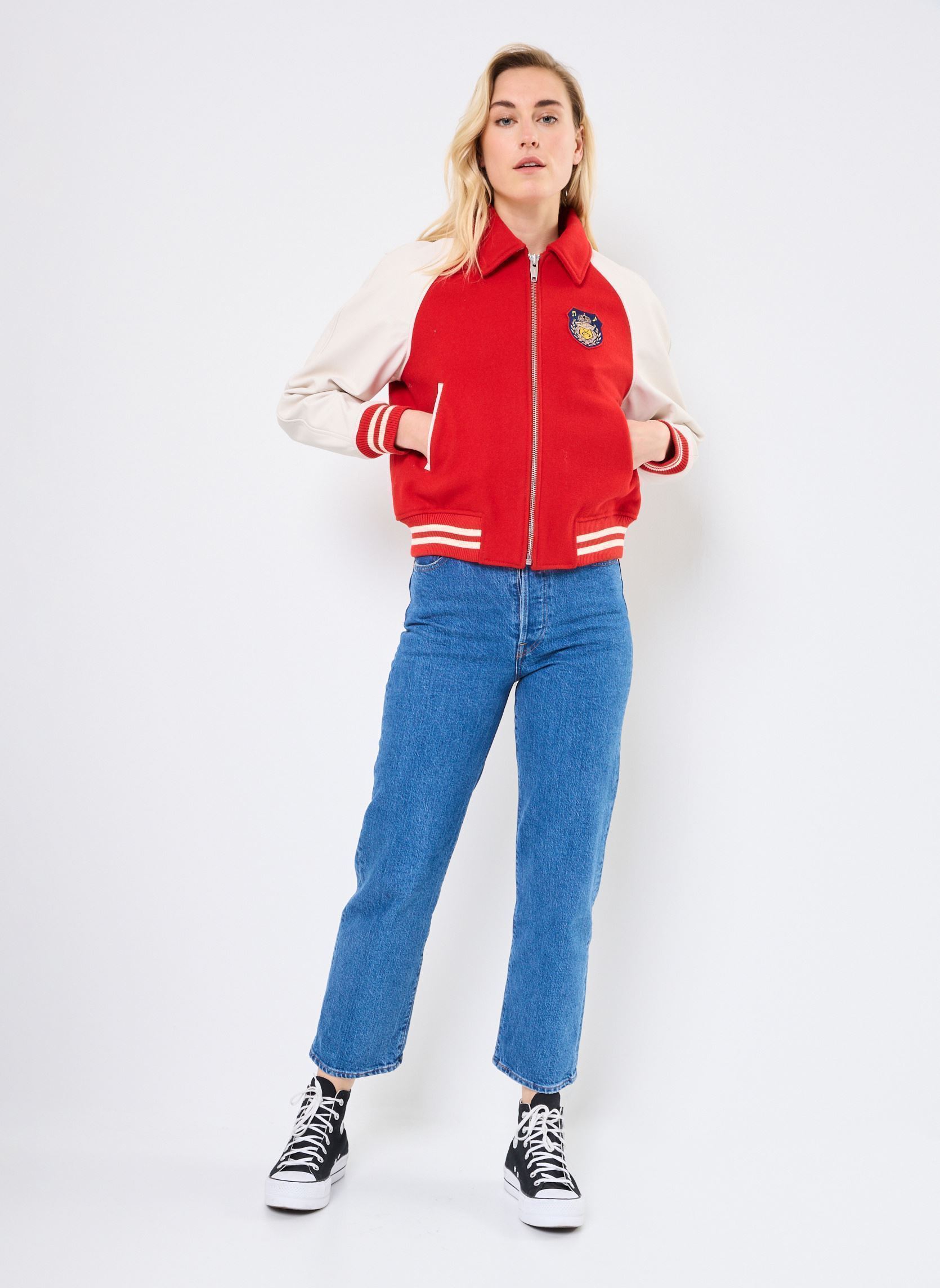 Leren jassen FCUI30001K dames rood The Kooples Leren jassen FCUI30001K dames rood RED21